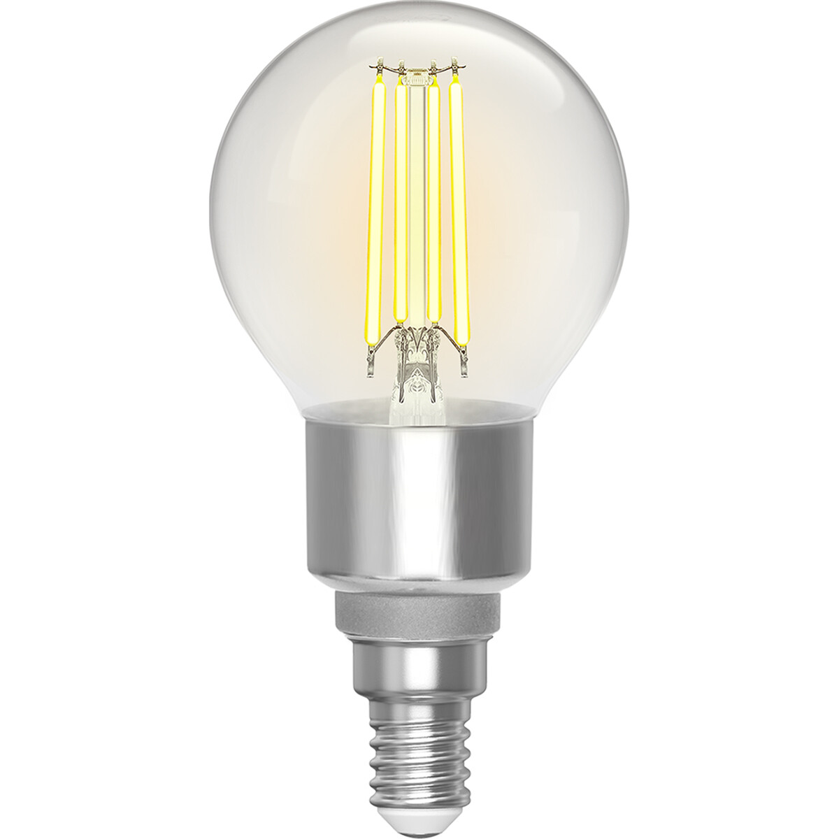 LED Lamp - Filament - Smart LED - Aigi Delano - Bulb G45 - 4.5W - E14 Fitting - Slimme LED - Wifi LED + Bluetooth - Aanpasbare Kleur - Transparant Helder - Glas product afbeelding