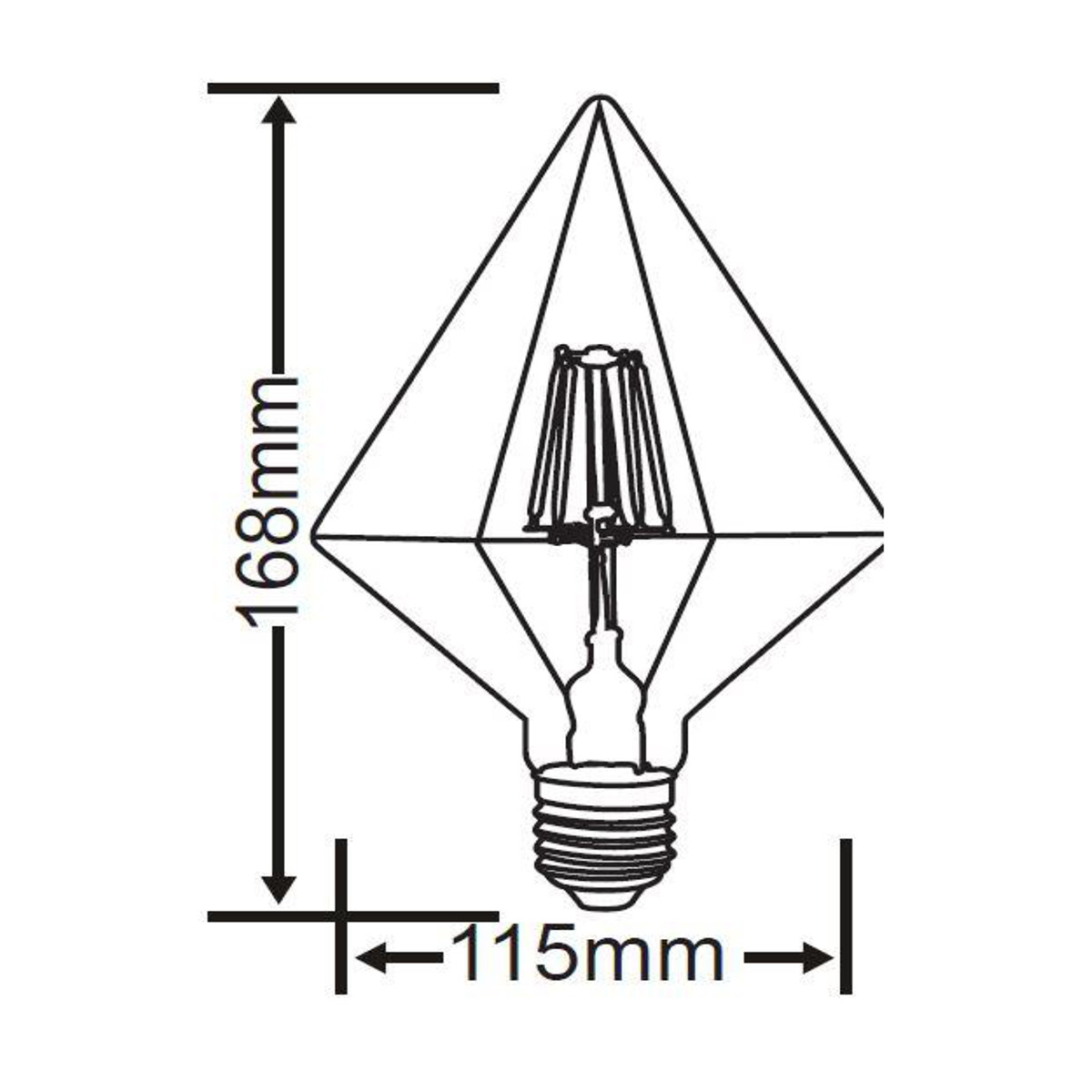 LED Lamp - Filament - Trion Krolin - E27 Fitting - 4W - Warm Wit 2700K - Amber - Aluminium