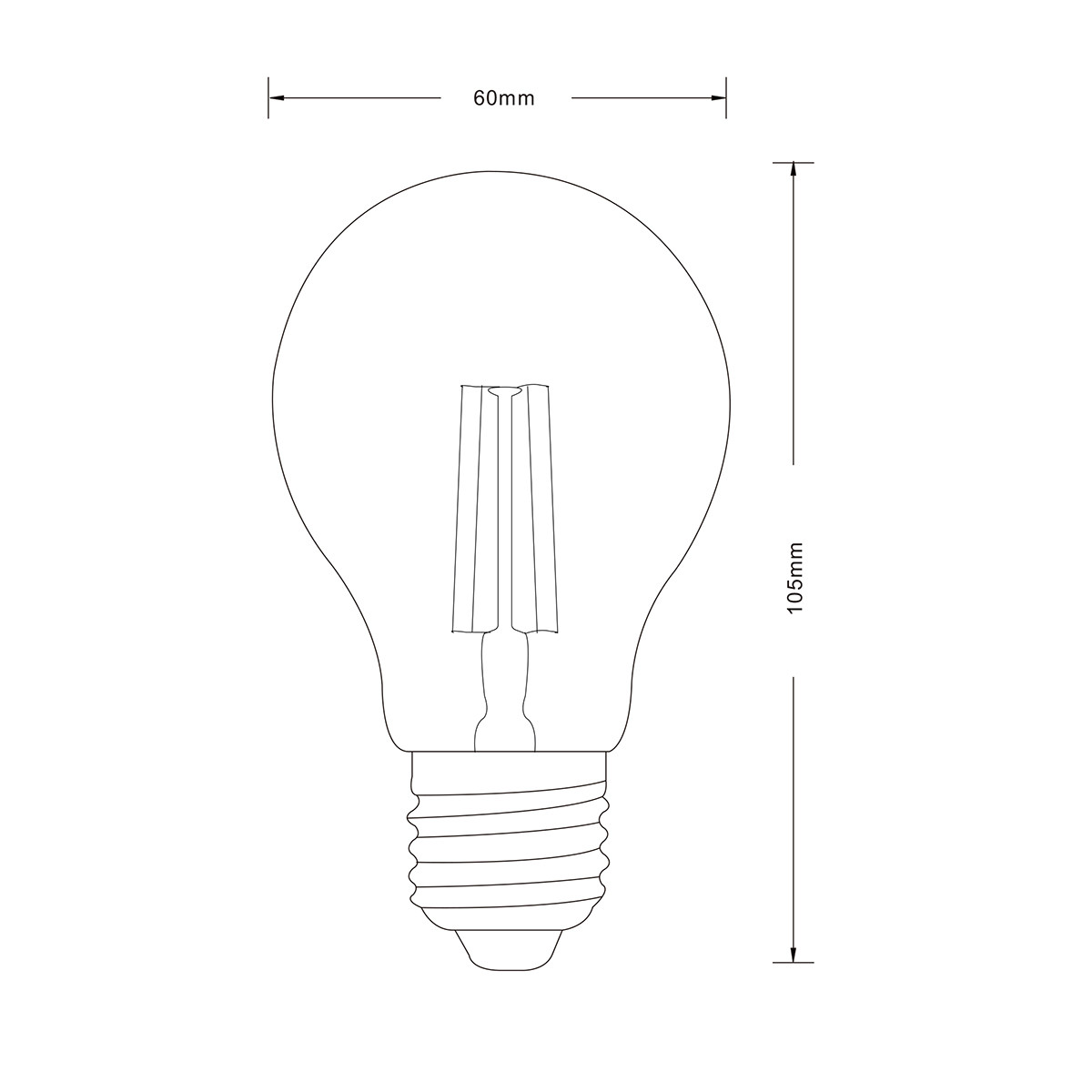 LED Lamp - Filament - Trion Limpo - E27 Fitting - 8W - Warm Wit 2700K - Dimbaar - Amber - Glas