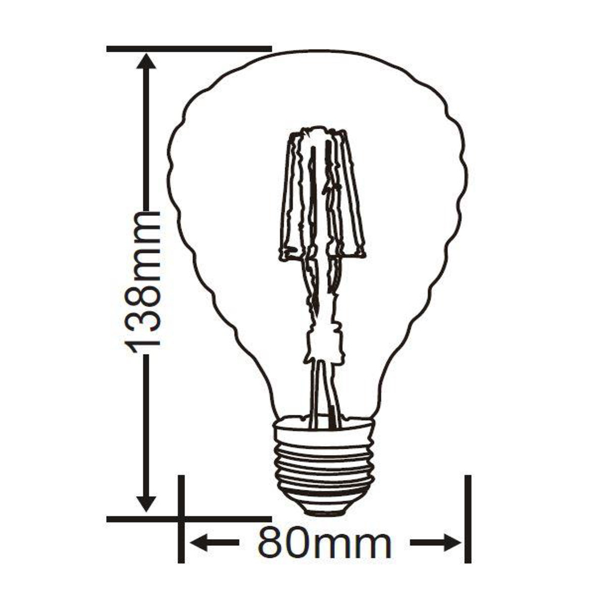 LED Lamp - Filament - Trion Topus - 4W - E27 Fitting - Warm Wit 2700K - Amber - Aluminium