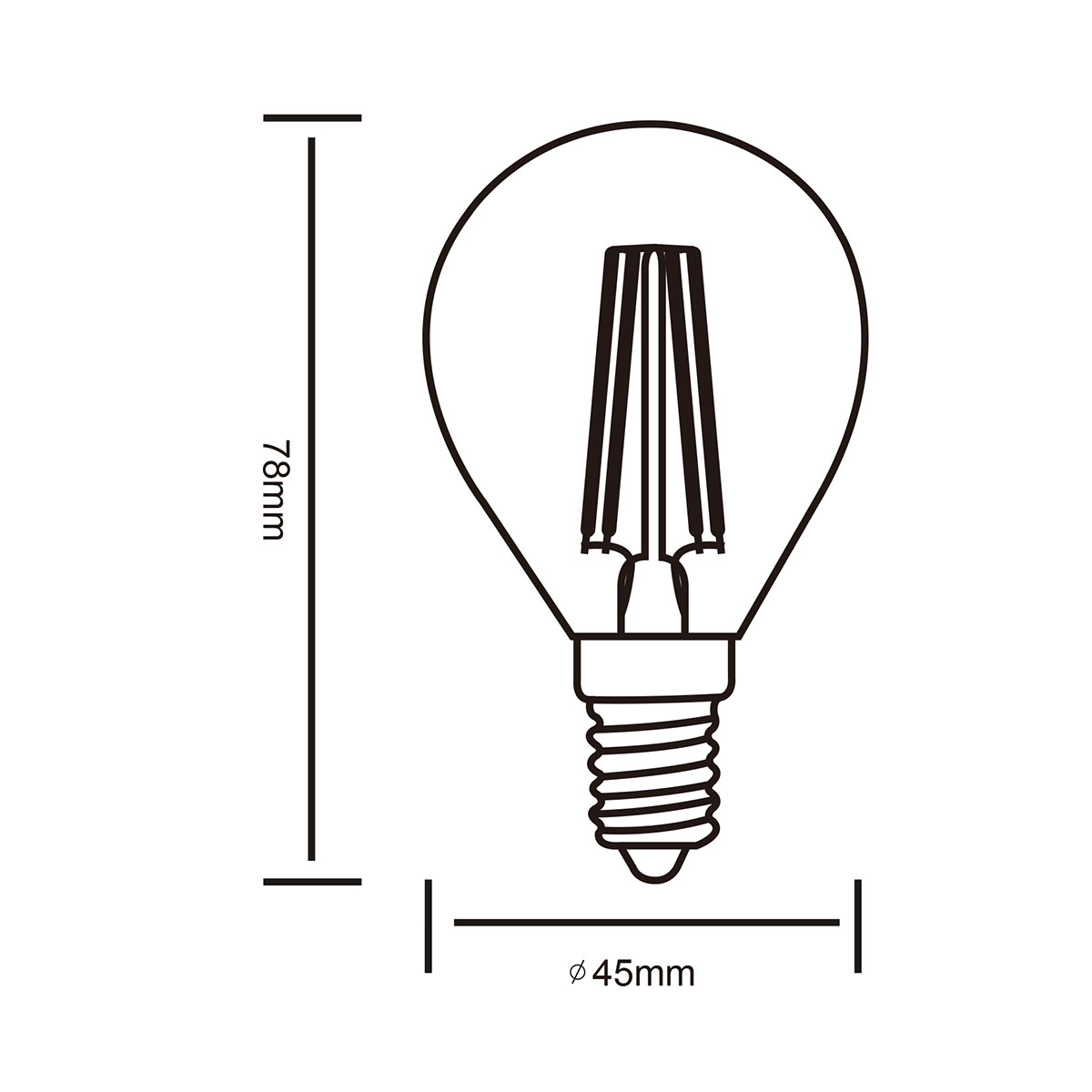 LED Lamp - Filament - Trion Topus - 4W - E14 Fitting - Warm Wit 3000K - Transparent Helder - Aluminium