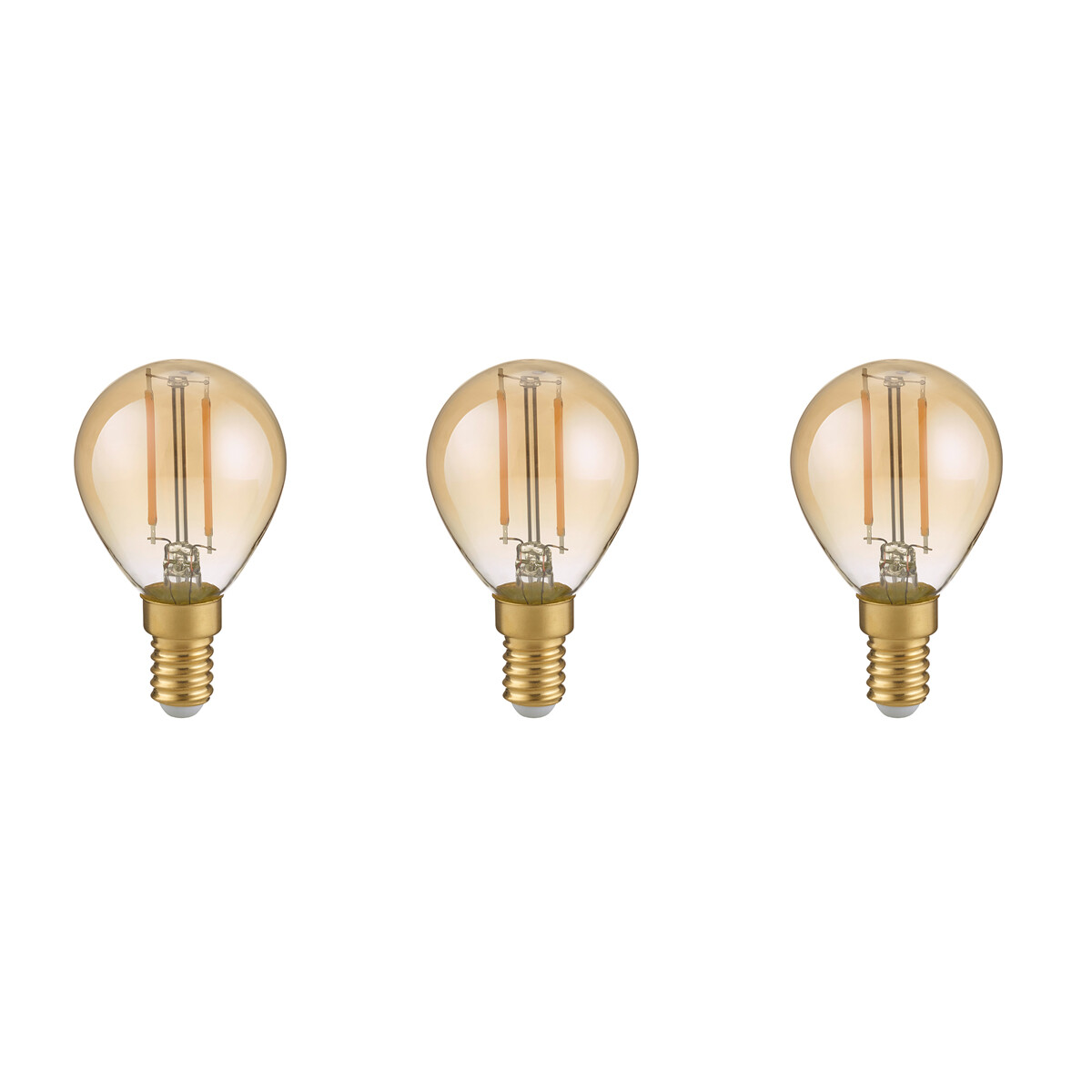 LED Lamp - Filament - Trion Tropin - Set 3 Stuks - E14 Fitting - 2W - Warm Wit-2700K - Amber - Glas product afbeelding