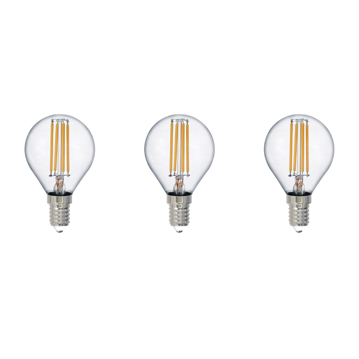 LED Lamp - Filament - Trion Tropin - Set 3 Stuks - E14 Fitting - 2W - Warm Wit-2700K - Transparant Helder - Glas product afbeelding