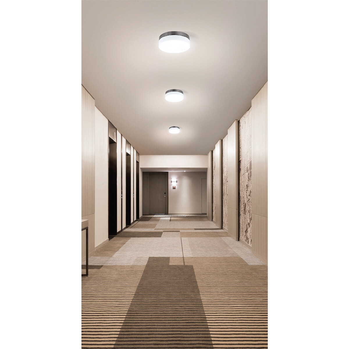 LED Plafondlamp - Opbouw Rond - E27 - Mat Chroom Aluminium - Ø235mm