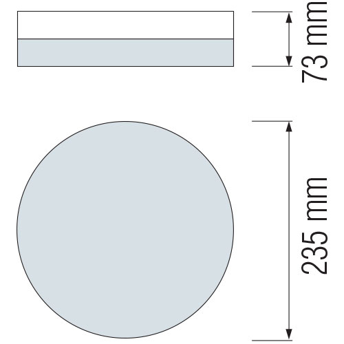 LED Plafondlamp - Opbouw Rond - E27 - Mat Chroom Aluminium - Ø235mm