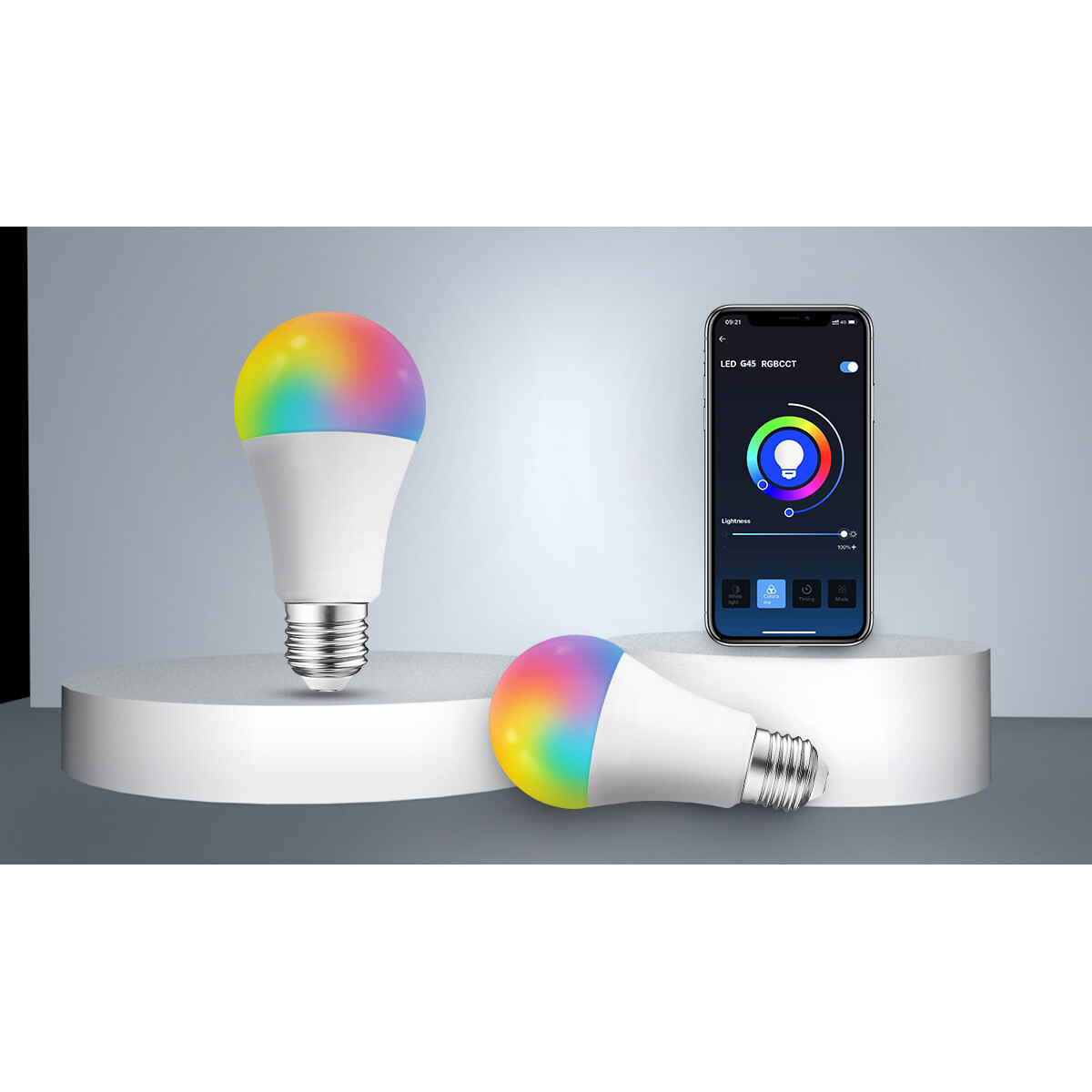 LED Lamp - Smart LED - Aigi Exona - Bulb A60 - 9W - E27 Fitting - Slimme LED - Wifi LED - RGB + Aanpasbare Kleur - Mat Wit - Glas