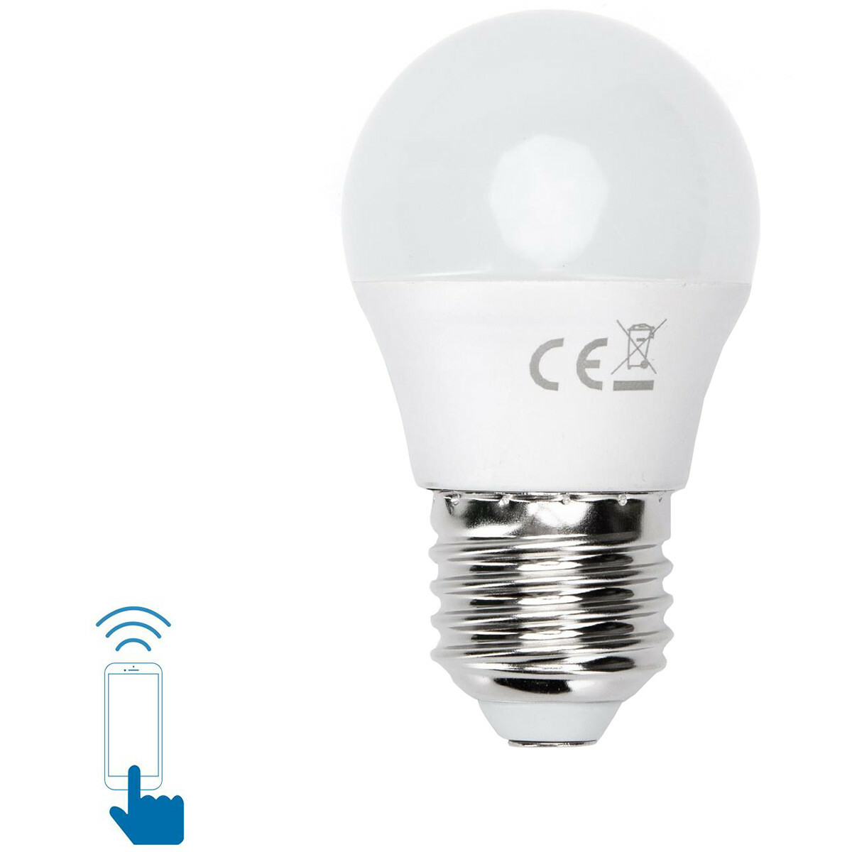 LED Lamp - Smart LED - Aigi Exona - Bulb G45 - 5W - E27 Fitting - Slimme LED - Wifi LED - RGB + Aanpasbare Kleur - Mat Wit - Glas