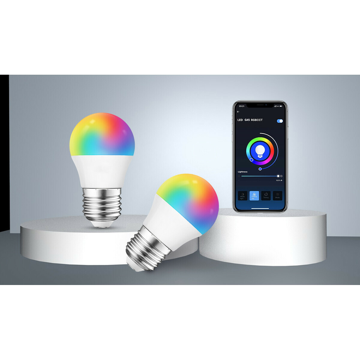 LED Lamp - Smart LED - Aigi Exona - Bulb G45 - 5W - E27 Fitting - Slimme LED - Wifi LED - RGB + Aanpasbare Kleur - Mat Wit - Glas