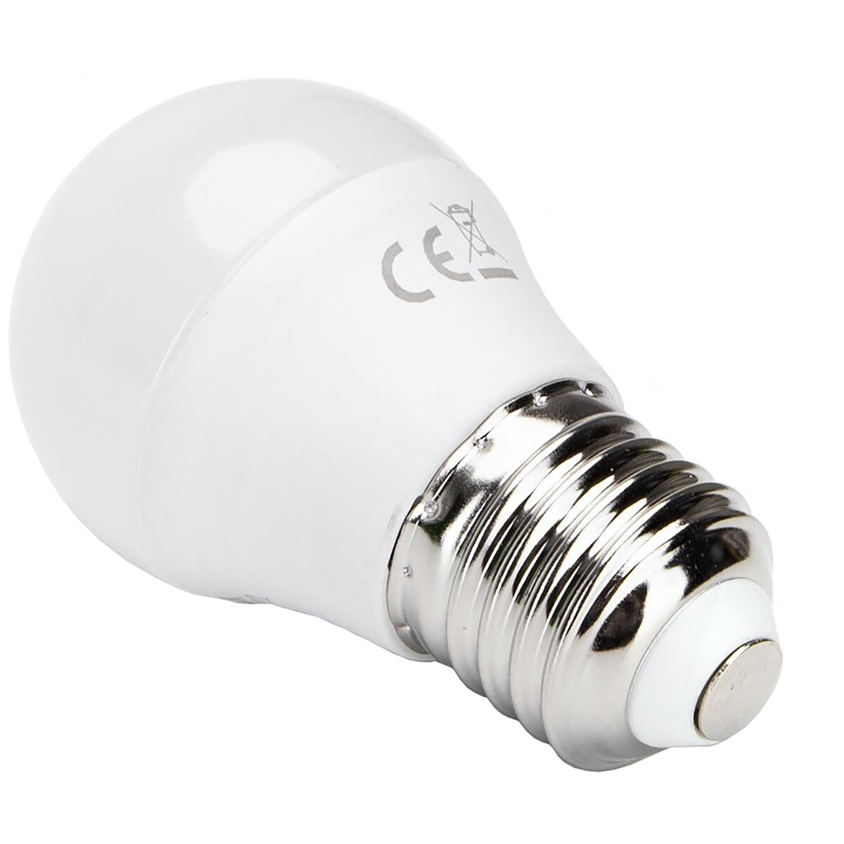 LED Lamp - Smart LED - Aigi Exona - Bulb G45 - 7W - E27 Fitting - Slimme LED - Wifi LED - RGB + Aanpasbare Kleur - Mat Wit - Glas