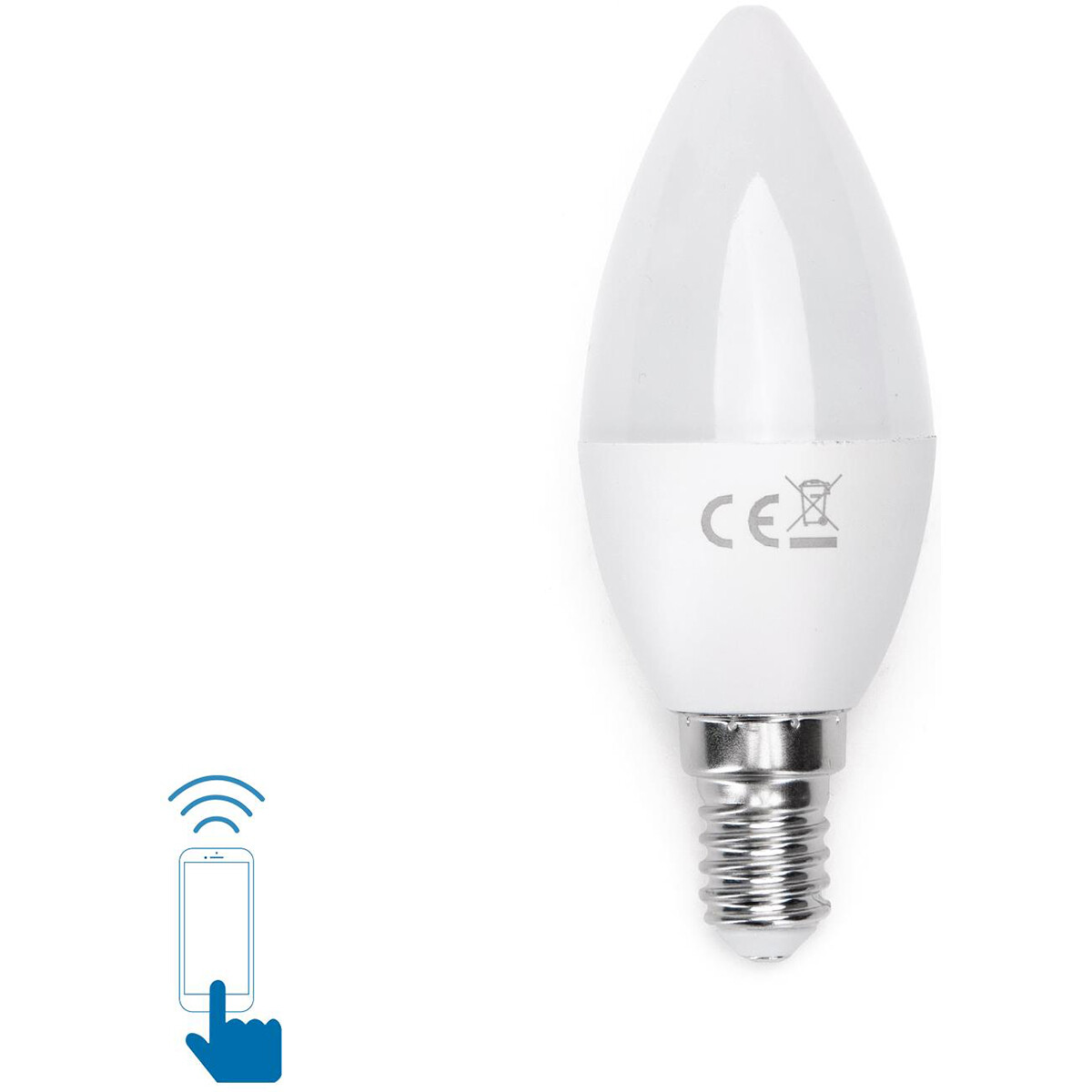 LED Lamp - Smart LED - Aigi Kiyona - Bulb C37 - 5W - E14 Fitting - Slimme LED - Wifi LED - RGB + Aanpasbare Kleur - Mat Wit - Glas