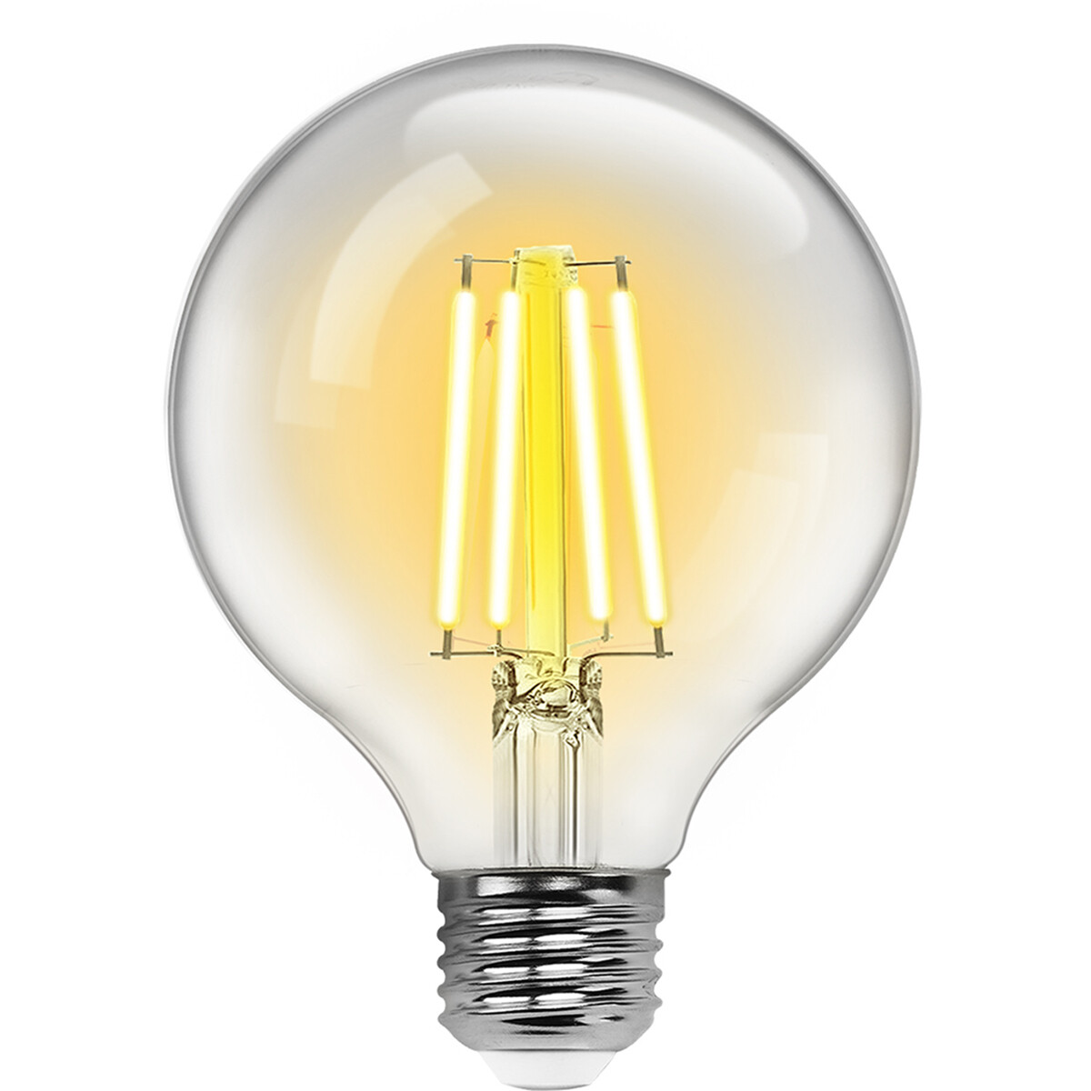 BES LED LED Lamp - Smart LED - Aigi Rixona - Bulb G95 - 6W - E27 Fitting - Slimme LED - Wifi LED + Bluetooth - Aanpasbare Kleur - Transparant Helder - Glas