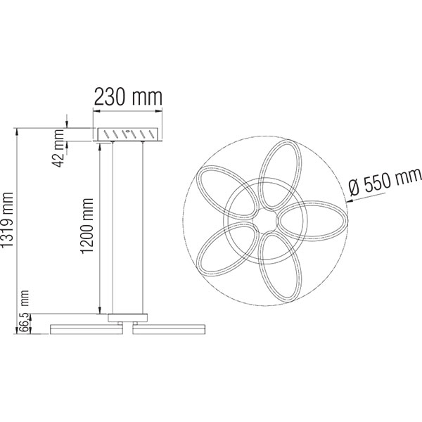 LED Plafondlamp - Plafondverlichting - Luxury - 40W - Natuurlijk Wit 4000K - Zwart Aluminium