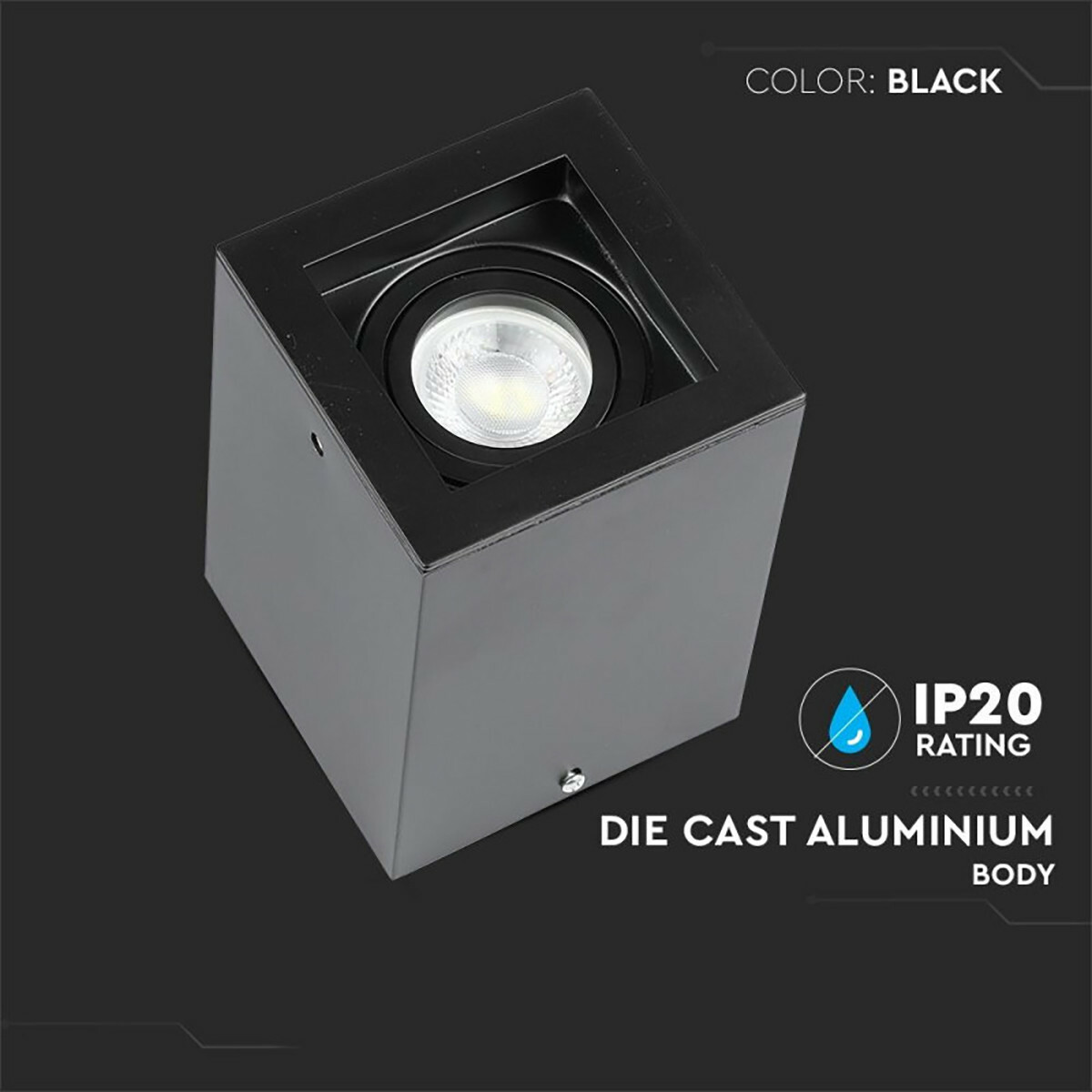 LED Opbouwspot 10 Pack - Plafondspot - Viron Halo - GU10 Fitting - Vierkant - Mat Zwart - Aluminium