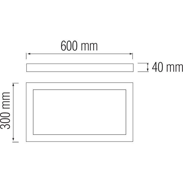 LED Paneel - 30x60 Helder/Koud Wit 6400K - 24W Opbouw Rechthoek - Mat Wit - Flikkervrij