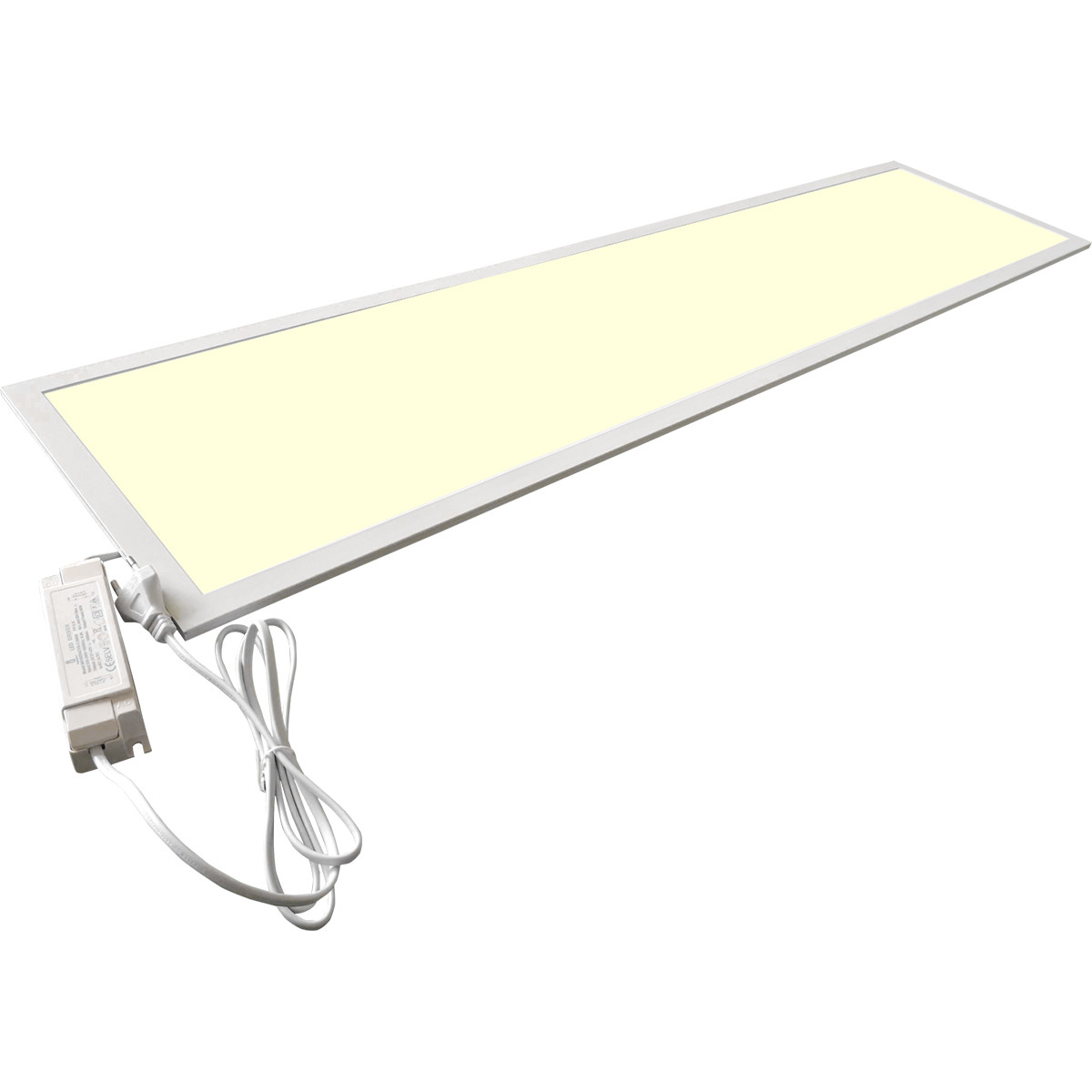 LED Paneel - Aigi - 30x120 Warm Wit 3000K - 32W High Lumen - Inbouw Rechthoek - Inclusief Stekker - Mat Wit - Flikkervrij