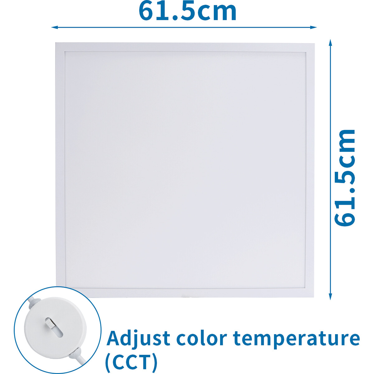 LED Paneel - Aigi Hyron - 62x62 - Aanpasbare Kleur CCT - 32W - Inbouw - Vierkant - Mat Wit - Aluminium - Flikkervrij