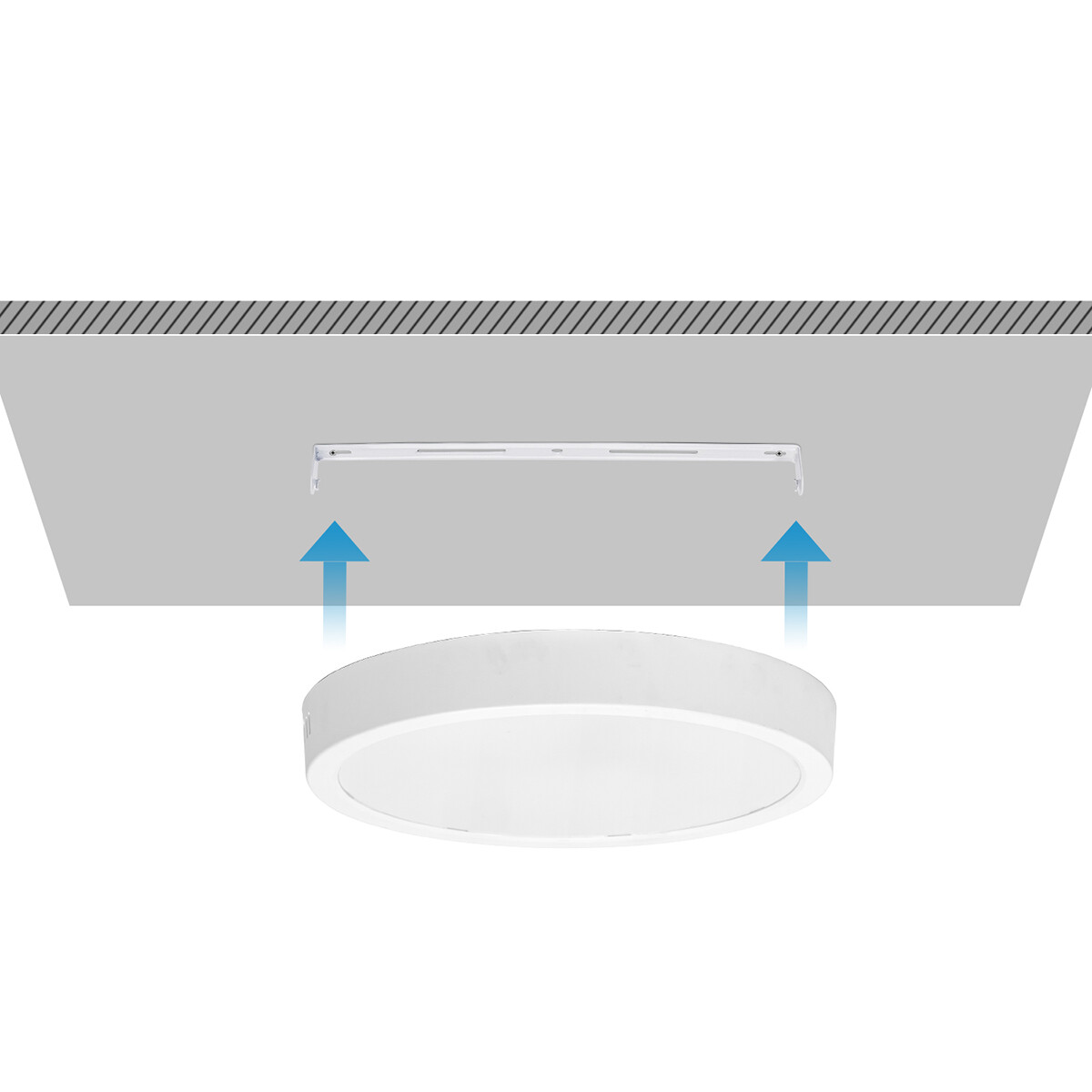 LED Paneel - Downlight - Aigi - Helder/Koud Wit 6500K - 24W - Ø30 - Opbouw - Rond - Wit - Flikkervrij