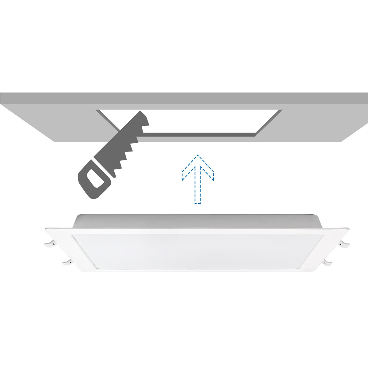 LED Paneel - Downlight - Aigi - Helder/Koud Wit 6500K - 24W - 30x30 - Inbouw - Vierkant - Wit - Flikkervrij