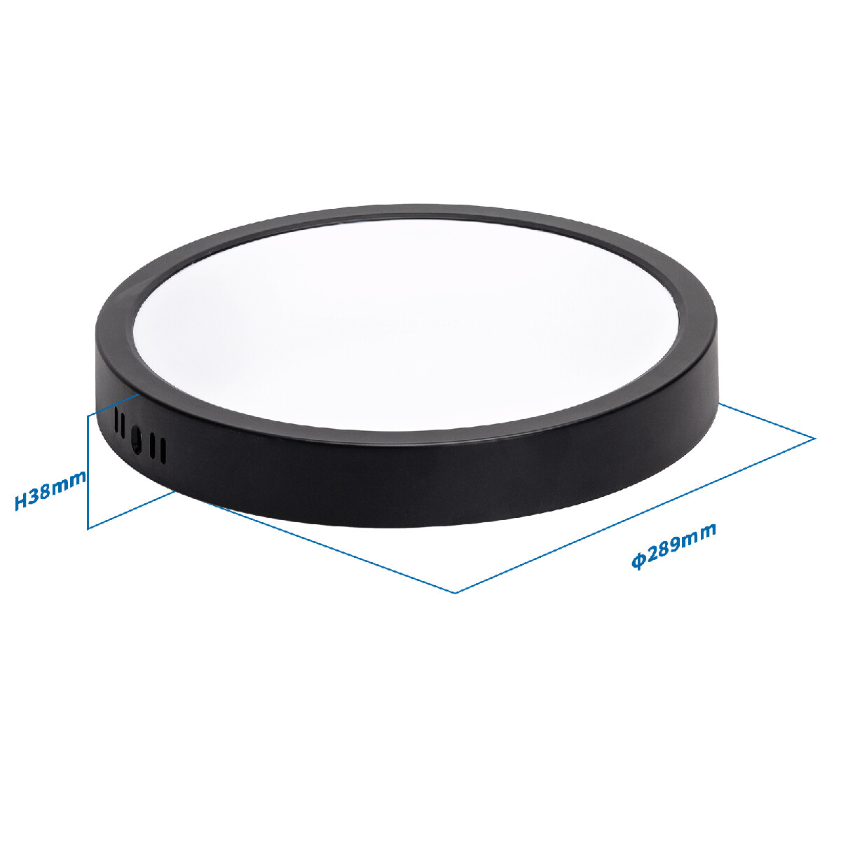 LED Paneel - Downlight - Velvalux - Ø30 - 24W 2700lm - Warm Wit 3000K - Opbouw - Rond - Zwart - Flikkervrij