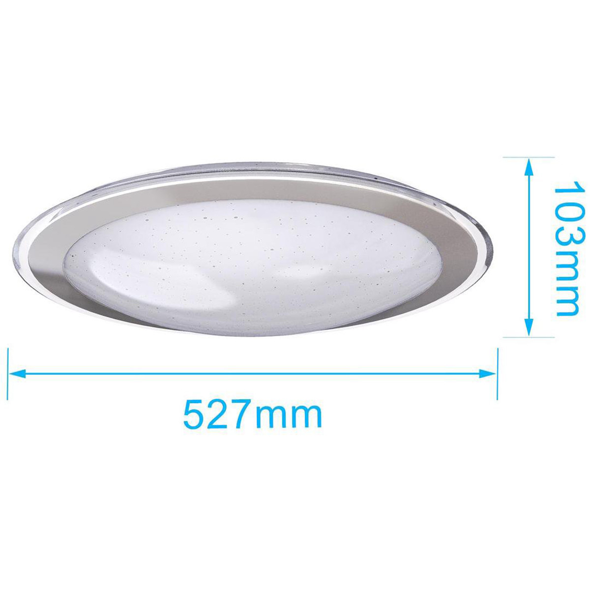 LED Plafondlamp - Aigi Yuro - 60W - Aanpasbare Kleur - Dimbaar - Afstandsbediening - Rond - Mat Zilver - Aluminium