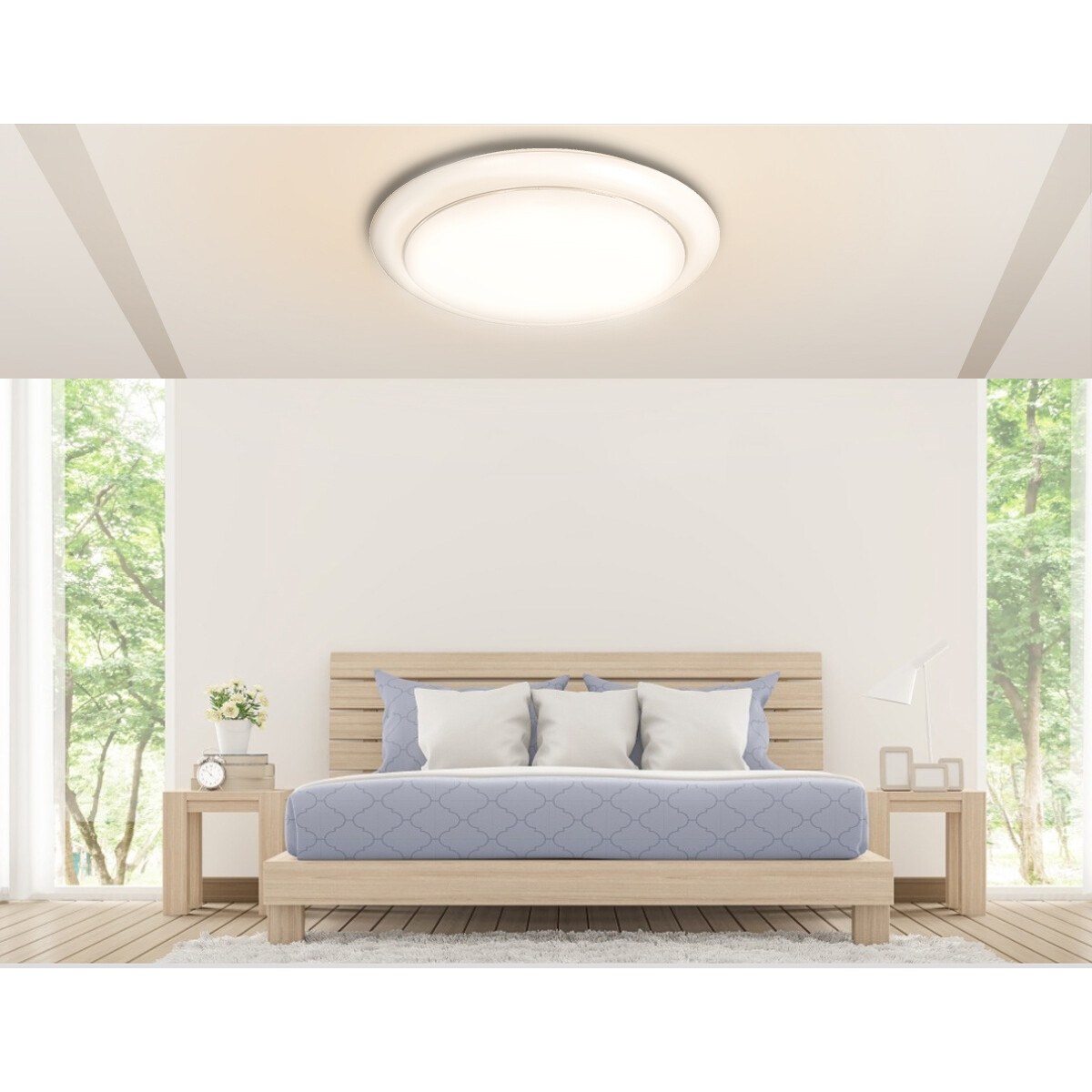 LED Plafondlamp - Aigi Ala - Opbouw Rond 12W - Helder/Koud Wit 6500K - Mat Wit - Aluminium