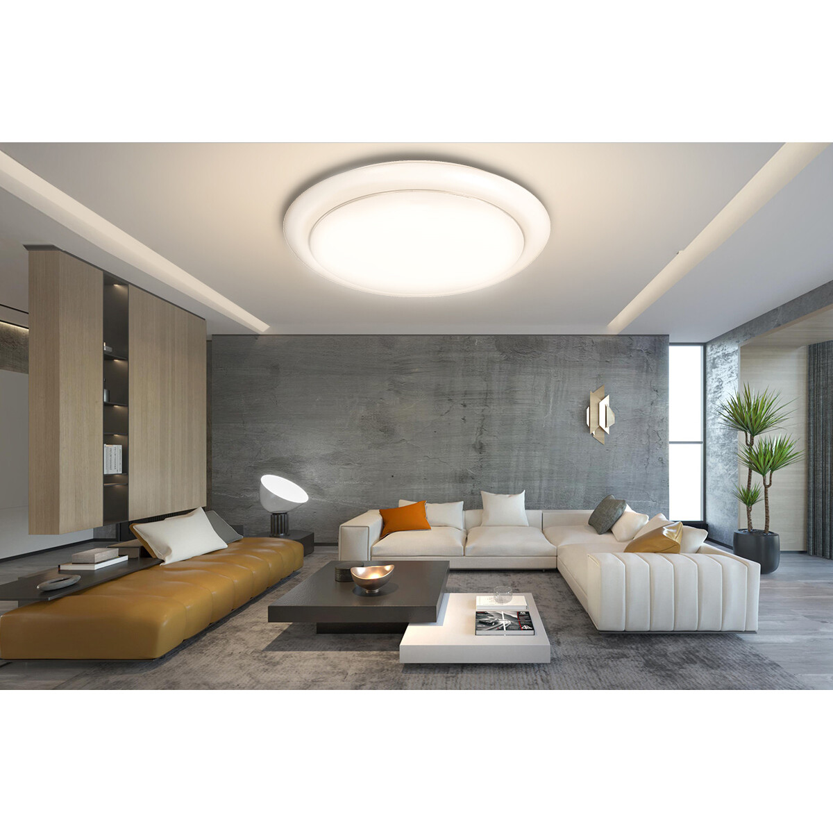 LED Plafondlamp - Aigi Ala - Opbouw Rond 24W - Natuurlijk Wit 4000K - Mat Wit - Aluminium