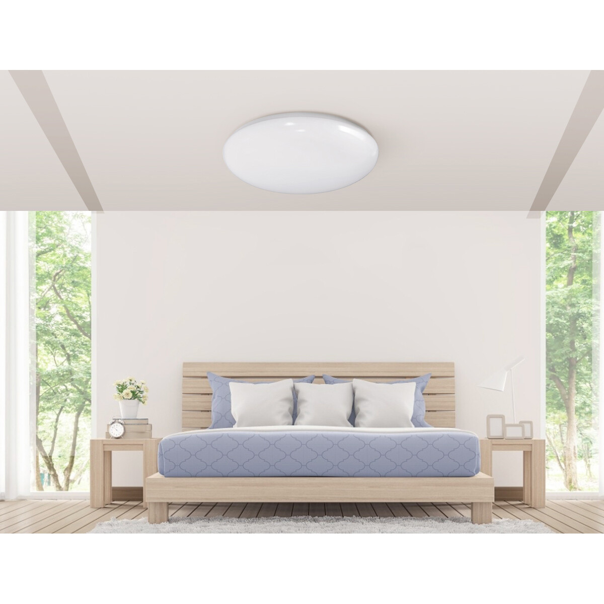 LED Plafondlamp - Aigi Arory - Opbouw Rond - 18W - Warm Wit 3000K - Mat Wit - Aluminium