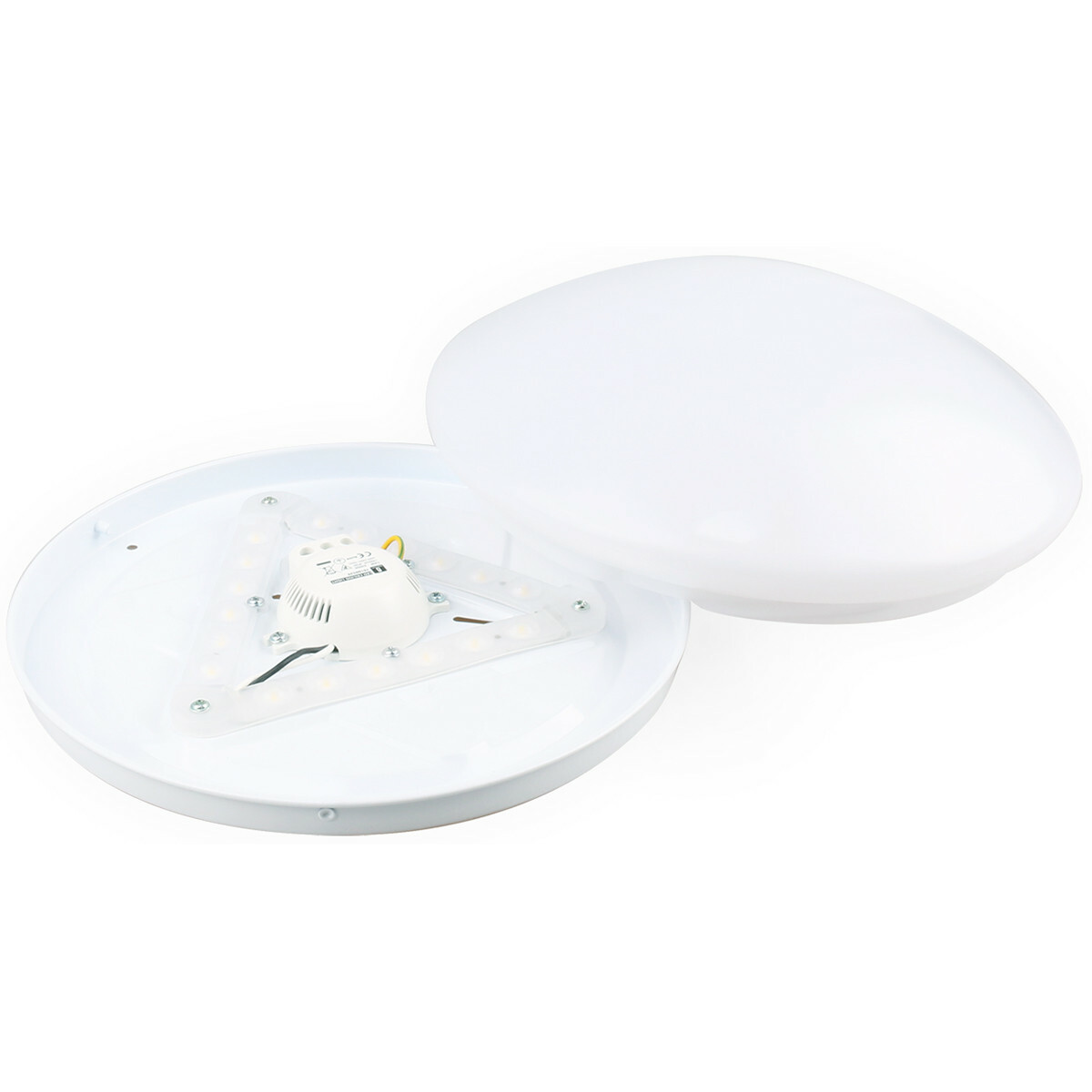 LED Plafondlamp - Aigi Arory - Opbouw Rond - 24W - Helder/Koud Wit 6300K - Mat Wit - Kunststof