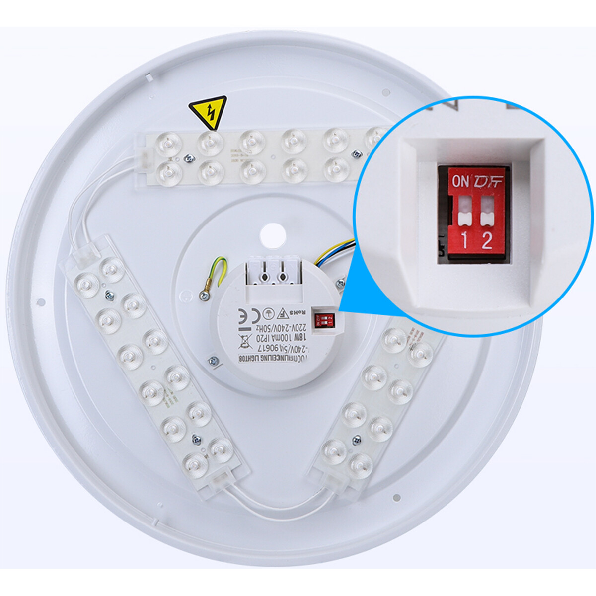 LED Plafondlamp - Aigi Monilo - Opbouw Rond - 18W - Aanpasbare Kleur - Mat Wit - Aluminium