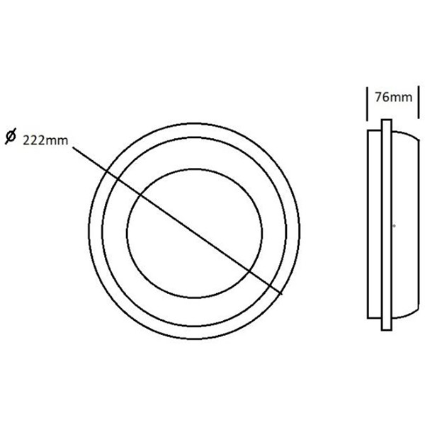 LED Plafondlamp - Badkamerlamp - Artony - 20W - Helder/Koud Wit 6400K - Waterdicht IP65 - Opbouw - Rond - Wit