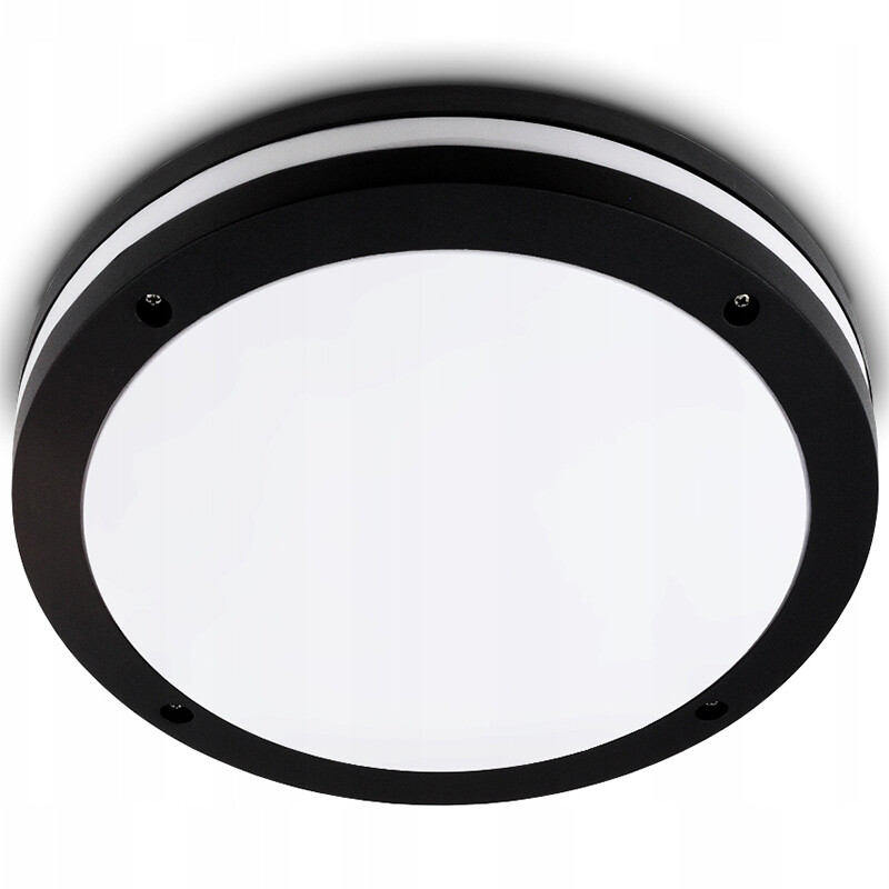 LED Plafondlamp Badkamerlamp Prixa Pauly Opbouw Rond E27 Fitting Mat Zwart