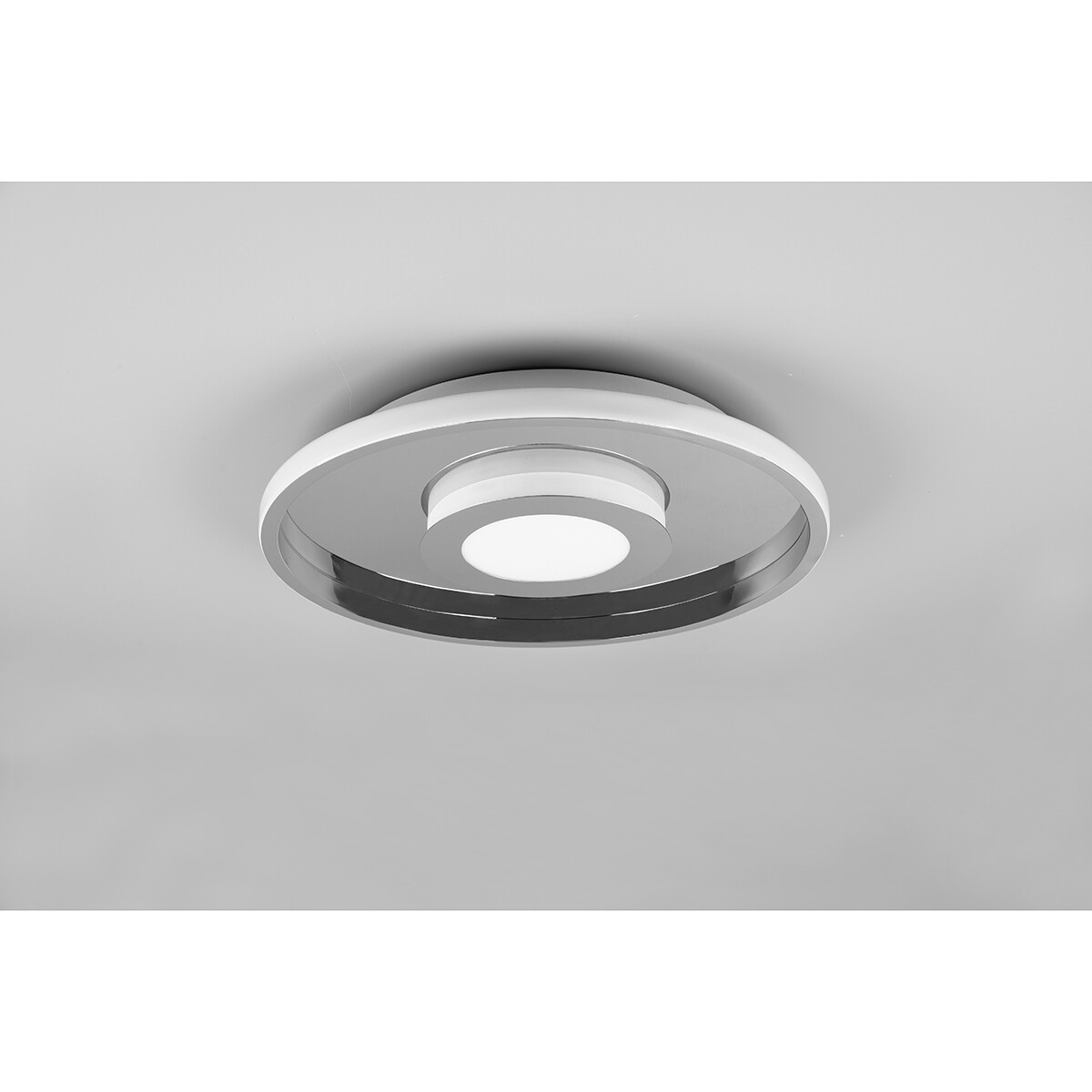 LED Plafondlamp - Badkamerlamp - Trion Asmaya - Opbouw Rond 35W - Spatwaterdicht IP44 - Dimbaar - Warm Wit 3000K - Mat Chroom - Aluminium