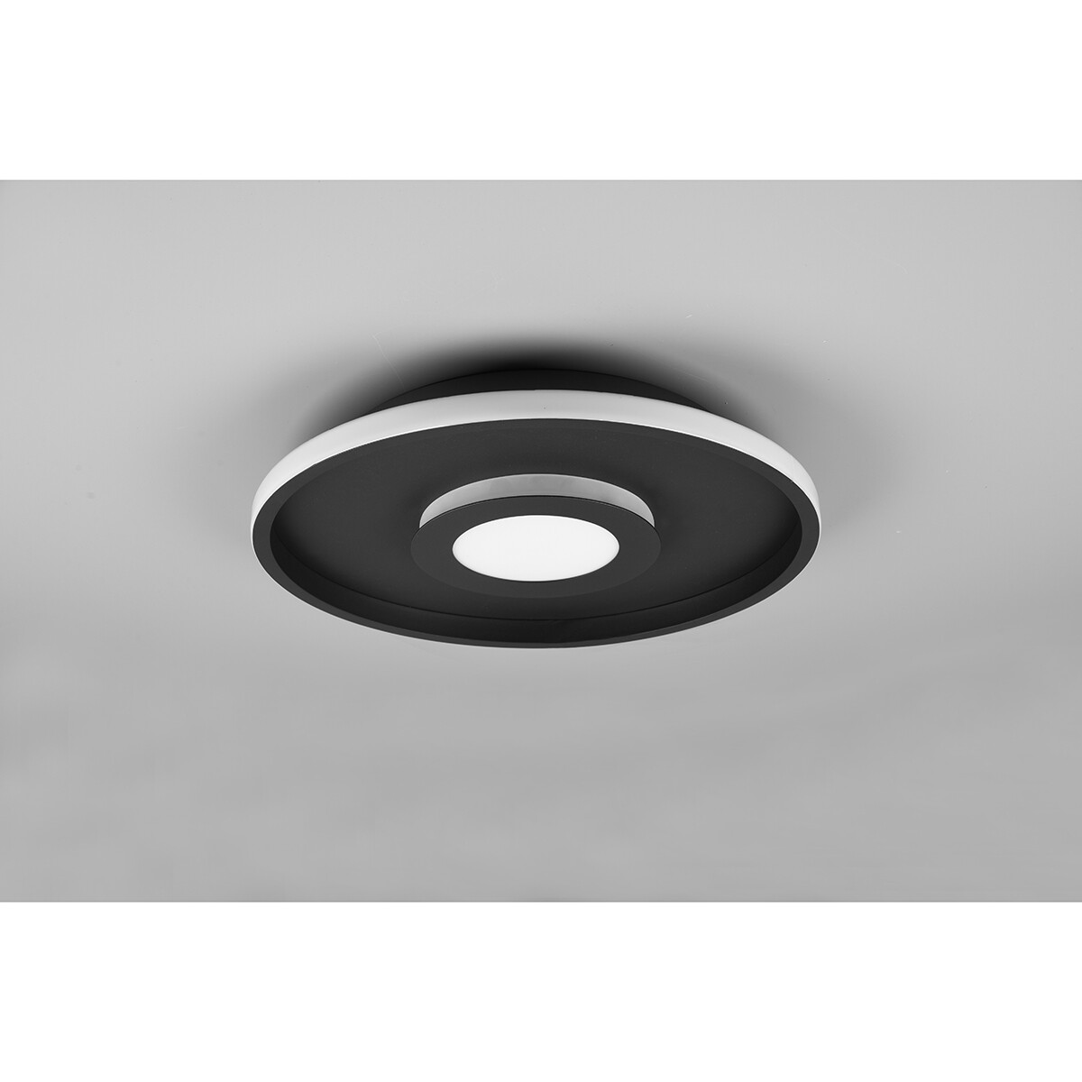 LED Plafondlamp - Badkamerlamp - Trion Asmaya - Opbouw Rond 35W - Spatwaterdicht IP44 - Dimbaar - Warm Wit 3000K - Mat Zwart - Aluminium