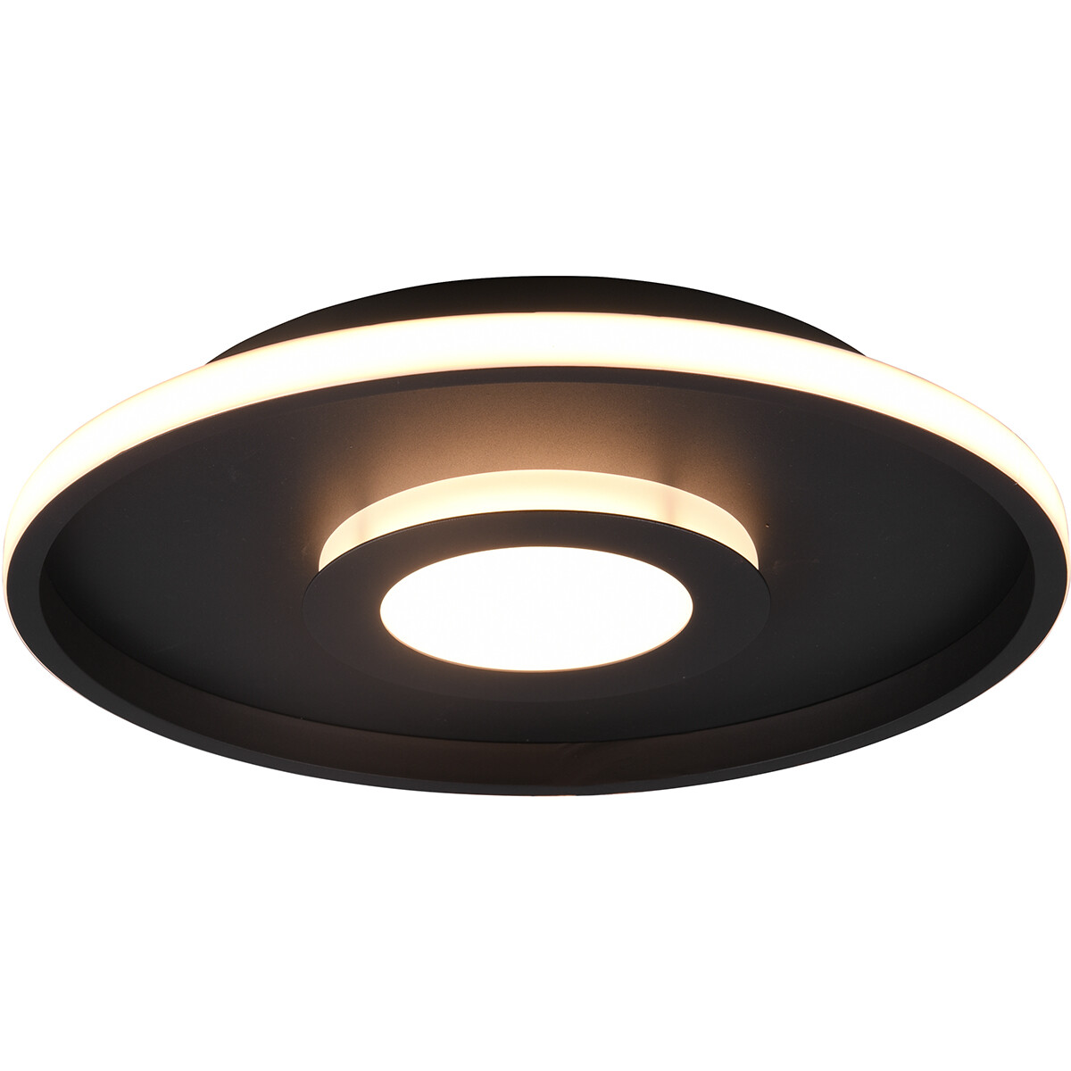 LED Plafondlamp - Badkamerlamp - Trion Asmaya - Opbouw Rond 35W - Spatwaterdicht IP44 - Dimbaar - Warm Wit 3000K - Mat Zwart - Aluminium product afbeelding