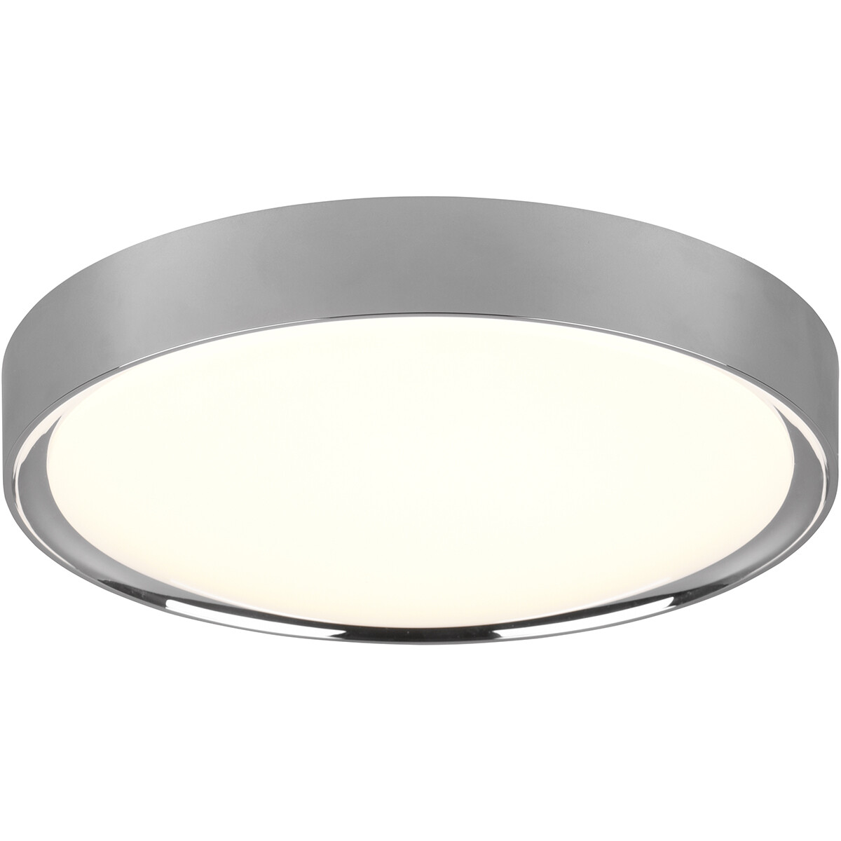 LED Plafondlamp - Badkamerlamp - Trion Clirno - 18W - Warm Wit 3000K - Spatwaterdicht IP44 - Opbouw Rond - Mat Chroom - Kunststof product afbeelding