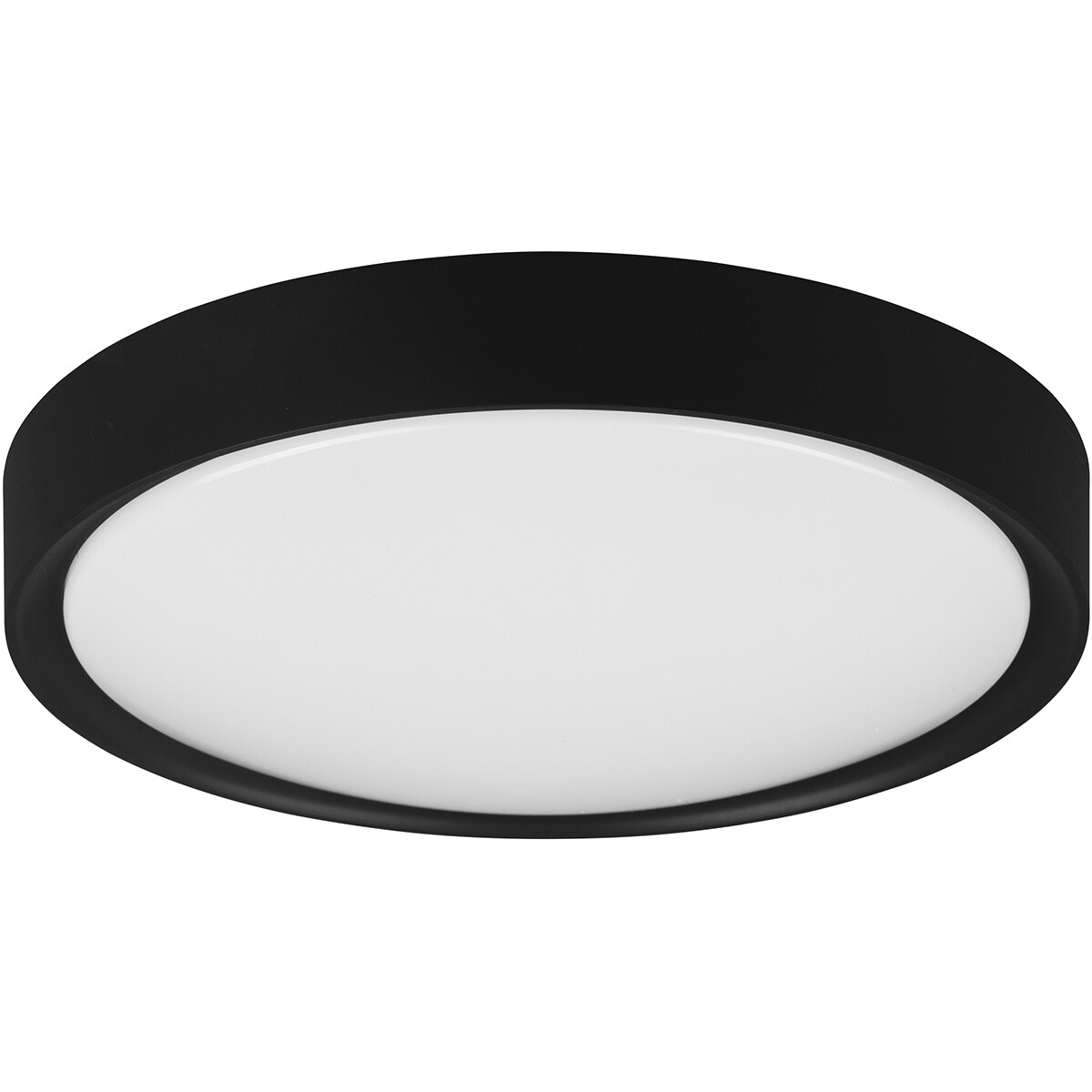 LED Plafondlamp - Badkamerlamp - Trion Clirno - 18W - Warm Wit 3000K - Spatwaterdicht IP44 - Opbouw Rond - Mat Zwart - Kunststof