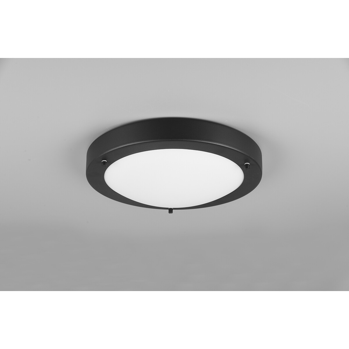 LED Plafondlamp - Badkamerlamp - Trion Condi - Opbouw Rond - Spatwaterdicht IP44 - E27 Fitting - Mat Zwart Aluminium - Ø310mm