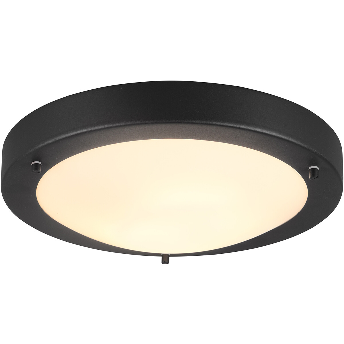 LED Plafondlamp - Badkamerlamp - Trion Condi - Opbouw Rond - Spatwaterdicht IP44 - E27 Fitting - Mat Zwart Aluminium - Ø310mm product afbeelding