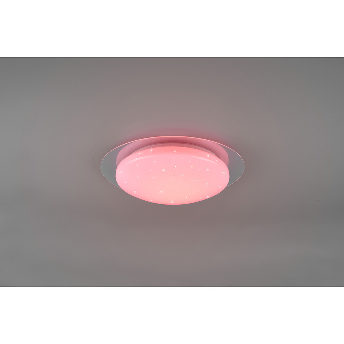 LED Plafondlamp - Badkamerlamp - Trion Frozen - 12W - RGBW - Dimbaar - Afstandsbediening - Sterlicht - Rond - Mat Wit - Kunststof