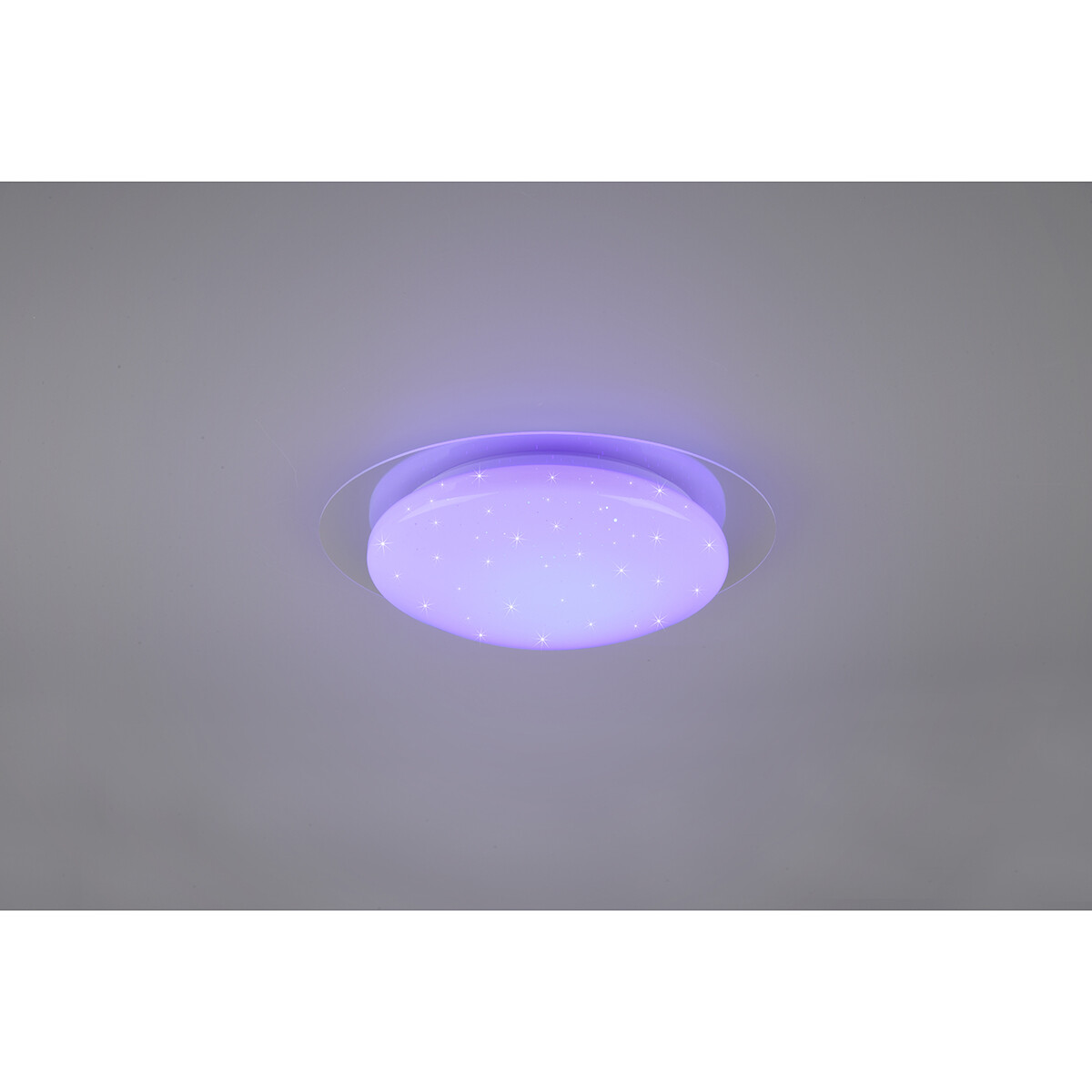 LED Plafondlamp - Badkamerlamp - Trion Frozen - 12W - RGBW - Dimbaar - Afstandsbediening - Sterlicht - Rond - Mat Wit - Kunststof