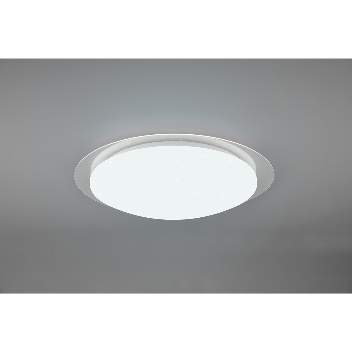 LED Plafondlamp - Badkamerlamp - Trion Frozen - 18.5W - RGBW - Dimbaar - Afstandsbediening - Sterlicht - Rond - Mat Wit - Kunststof