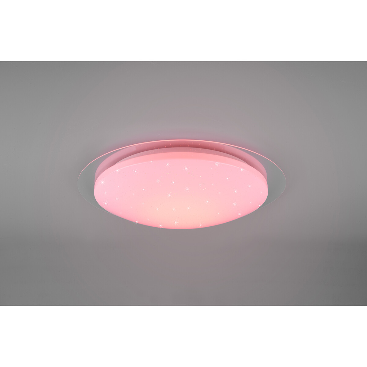 LED Plafondlamp - Badkamerlamp - Trion Frozen - 18.5W - RGBW - Dimbaar - Afstandsbediening - Sterlicht - Rond - Mat Wit - Kunststof