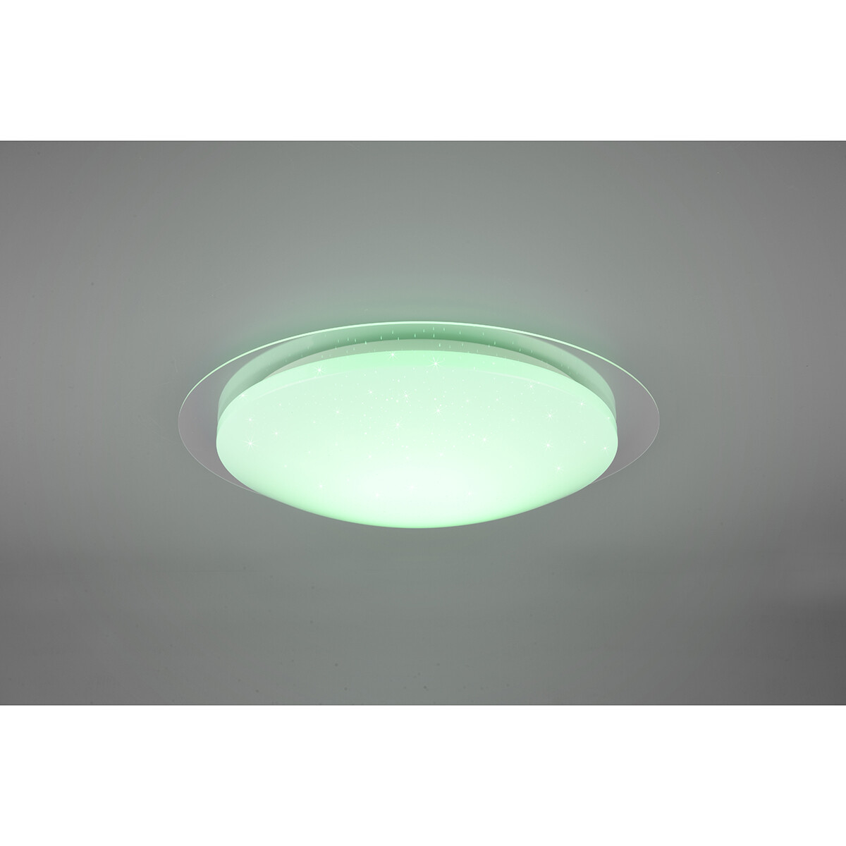 LED Plafondlamp - Badkamerlamp - Trion Frozen - 18.5W - RGBW - Dimbaar - Afstandsbediening - Sterlicht - Rond - Mat Wit - Kunststof