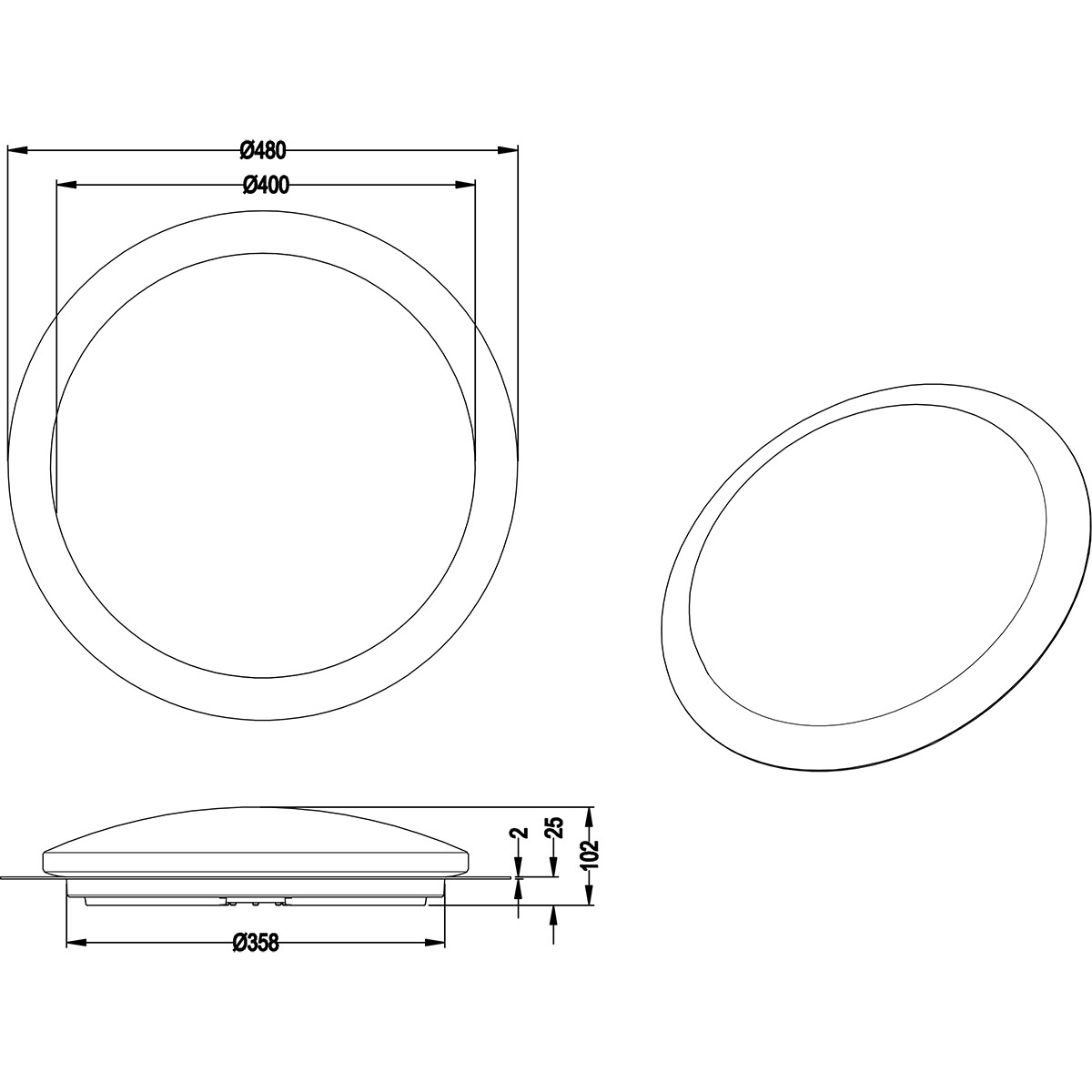 LED Plafondlamp - Badkamerlamp - Trion Frozen - 18.5W - RGBW - Dimbaar - Afstandsbediening - Sterlicht - Rond - Mat Wit - Kunststof