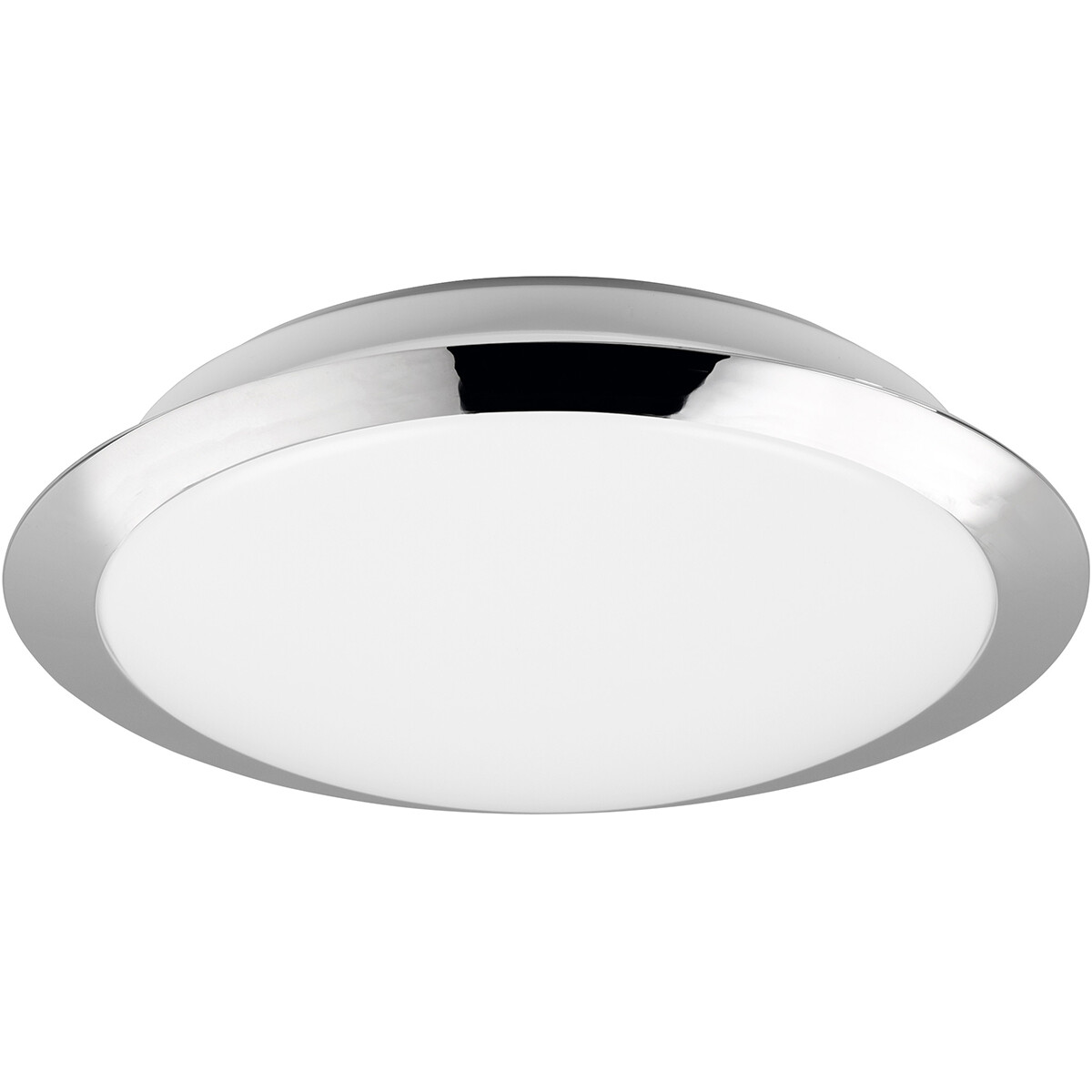 LED Plafondlamp - Badkamerlamp - Trion Hambert - 12W - Natuurlijk Wit 4000K - Spatwaterdicht IP44 - Rond - Mat Chroom - Kunststof