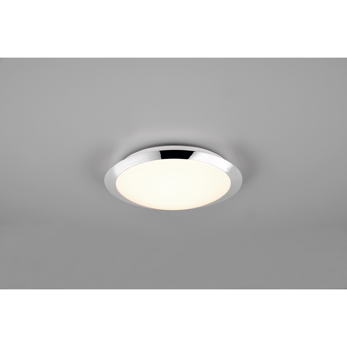 LED Plafondlamp - Badkamerlamp - Trion Hambert - 12W - Natuurlijk Wit 4000K - Spatwaterdicht IP44 - Rond - Mat Chroom - Kunststof