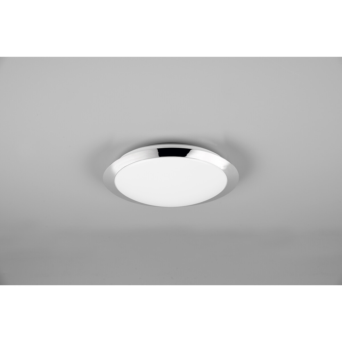 LED Plafondlamp - Badkamerlamp - Trion Hambert - 12W - Natuurlijk Wit 4000K - Spatwaterdicht IP44 - Rond - Mat Chroom - Kunststof