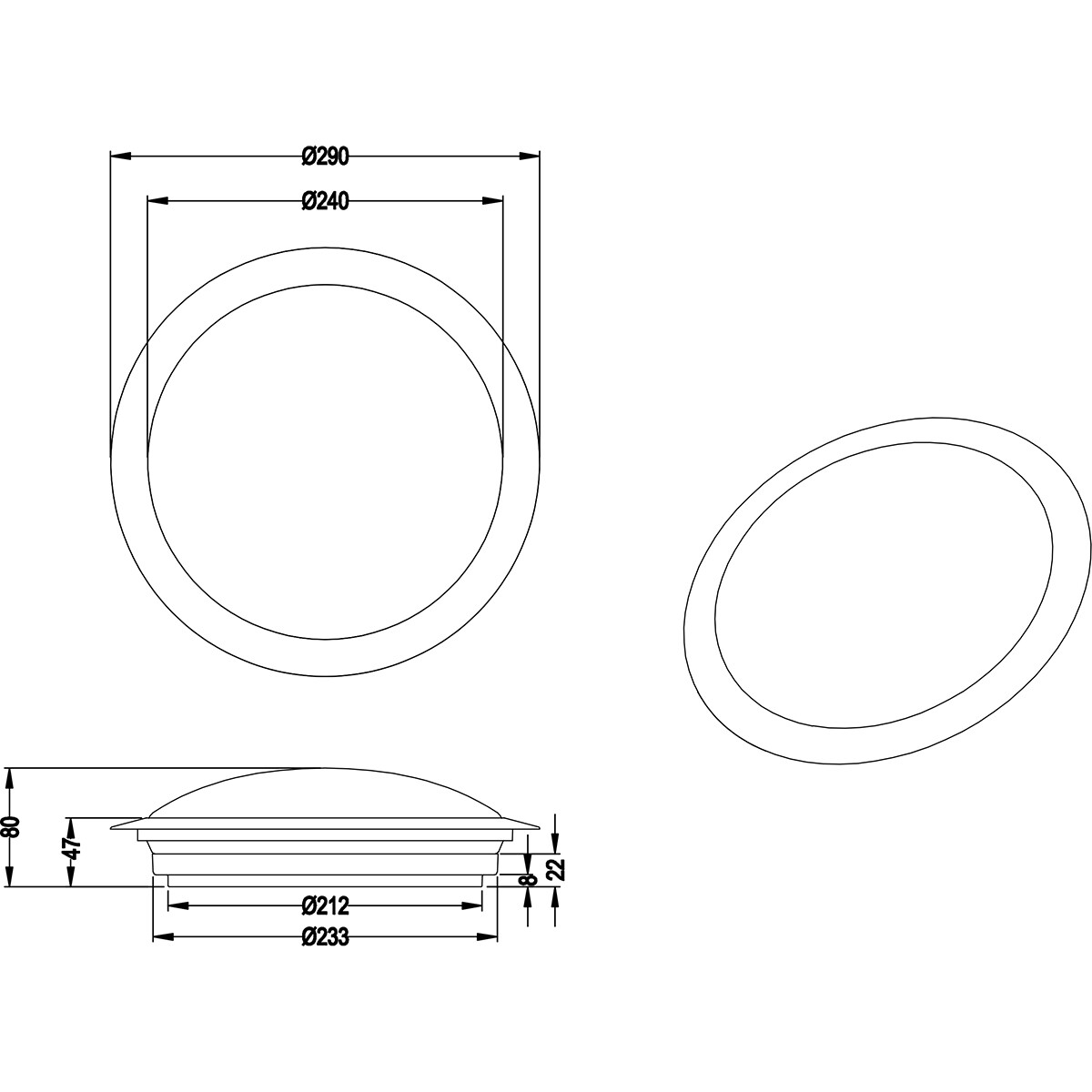 LED Plafondlamp - Badkamerlamp - Trion Hambert - 12W - Natuurlijk Wit 4000K - Spatwaterdicht IP44 - Rond - Mat Chroom - Kunststof