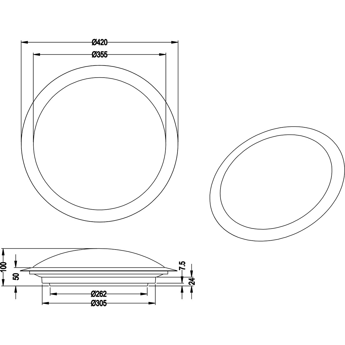 LED Plafondlamp - Badkamerlamp - Trion Hambert - 18.5W - Natuurlijk Wit 4000K - Spatwaterdicht IP44 - Rond - Mat Chroom - Kunststof