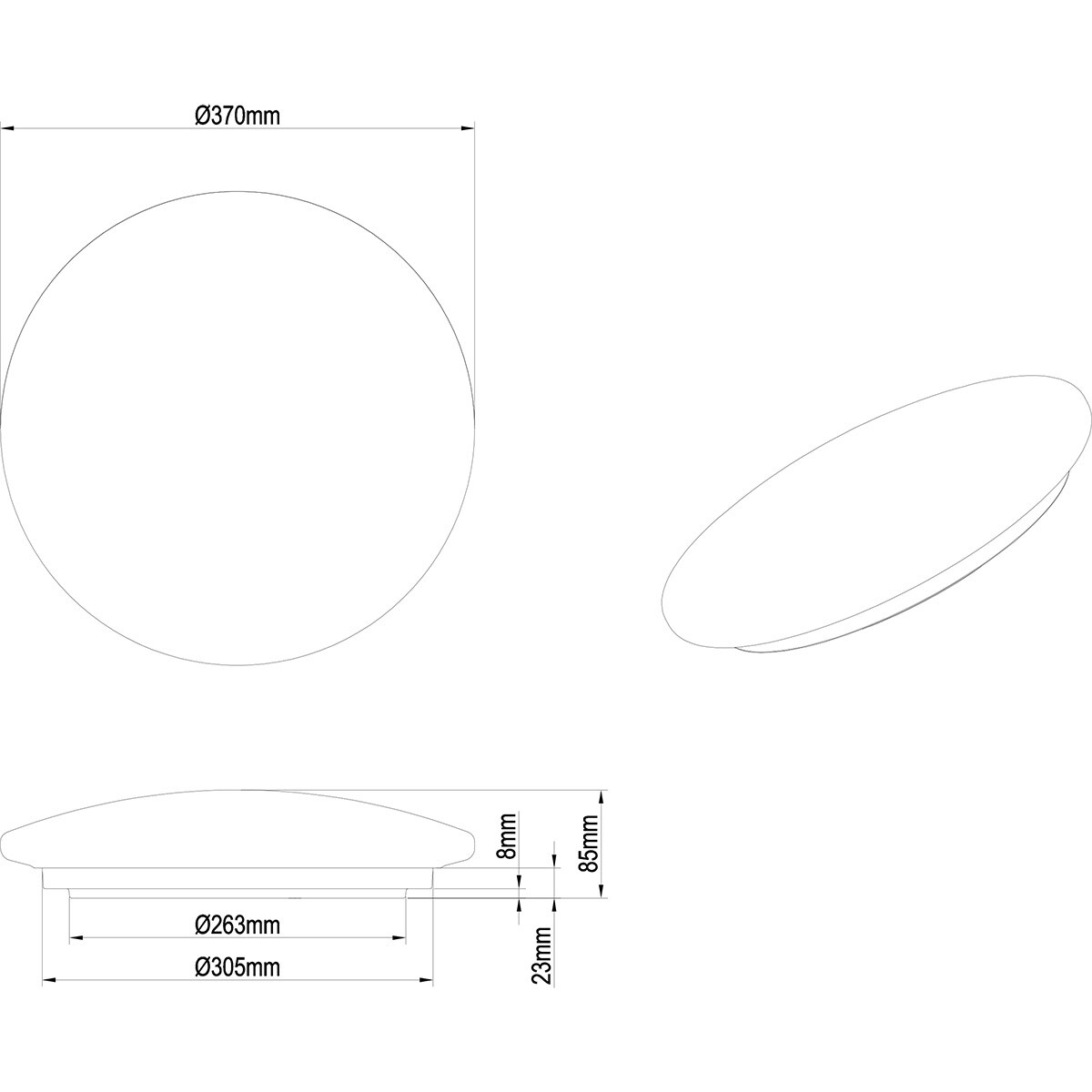 LED Plafondlamp - Badkamerlamp - Trion Mane - 15W - Spatwaterdicht IP44 - Warm Wit 3000K - Rond - Mat Wit - Kunststof